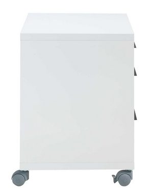 Composad Rollcontainer DISEGNO, B 49 x H 63 cm, Weiß Hochglanz, mit 3 Schubladen