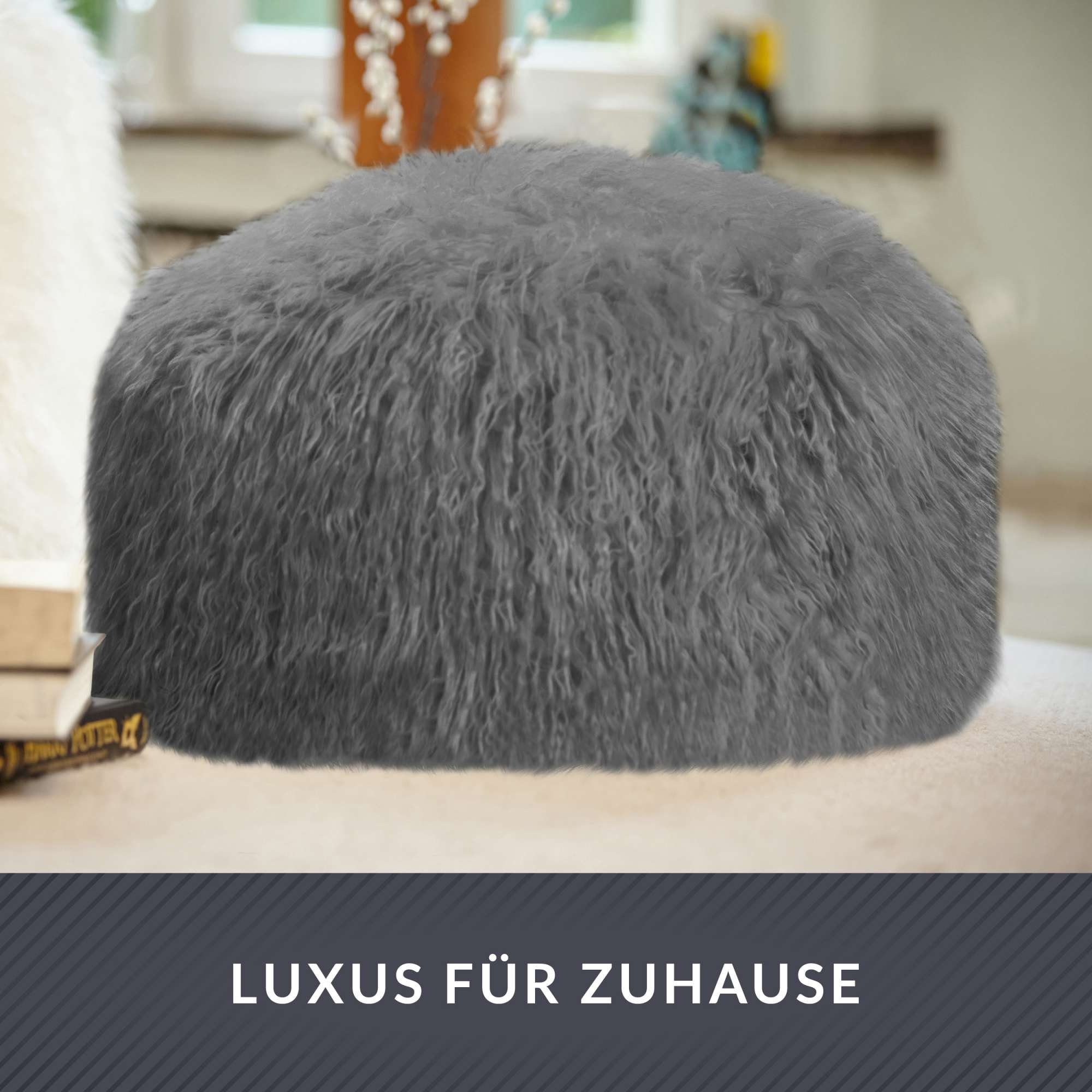 Perlen Füllung, Felloptik Grau runder Indoor Drinnen, Farben Ablage), / Sitzpouf Pouf Sitzkissen Green Hocker (EPS Fußhocker Bean 3 Sitzhocker in Sitzwürfel