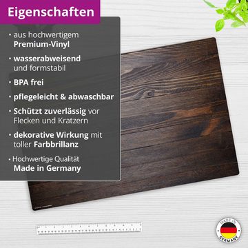 cover-your-desk.de Schreibtischunterlage abwaschbar - Holzoptik dunkelbraun - premium Vinyl - Made in Germany, (1 tlg., abwischbar, Hergestellt in Deutschland)