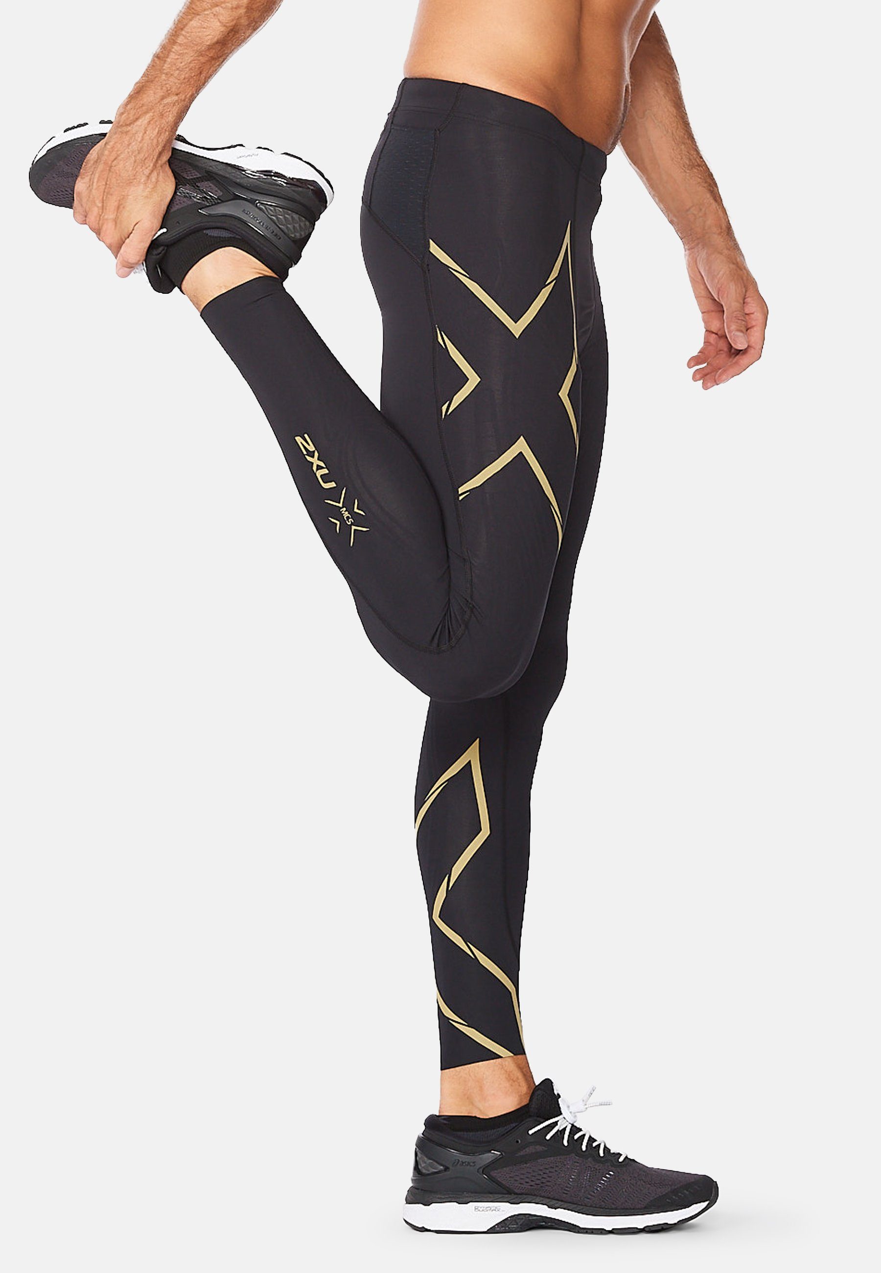 2xU Lauftights Light Speed Compression (1-tlg) black/gold reflective