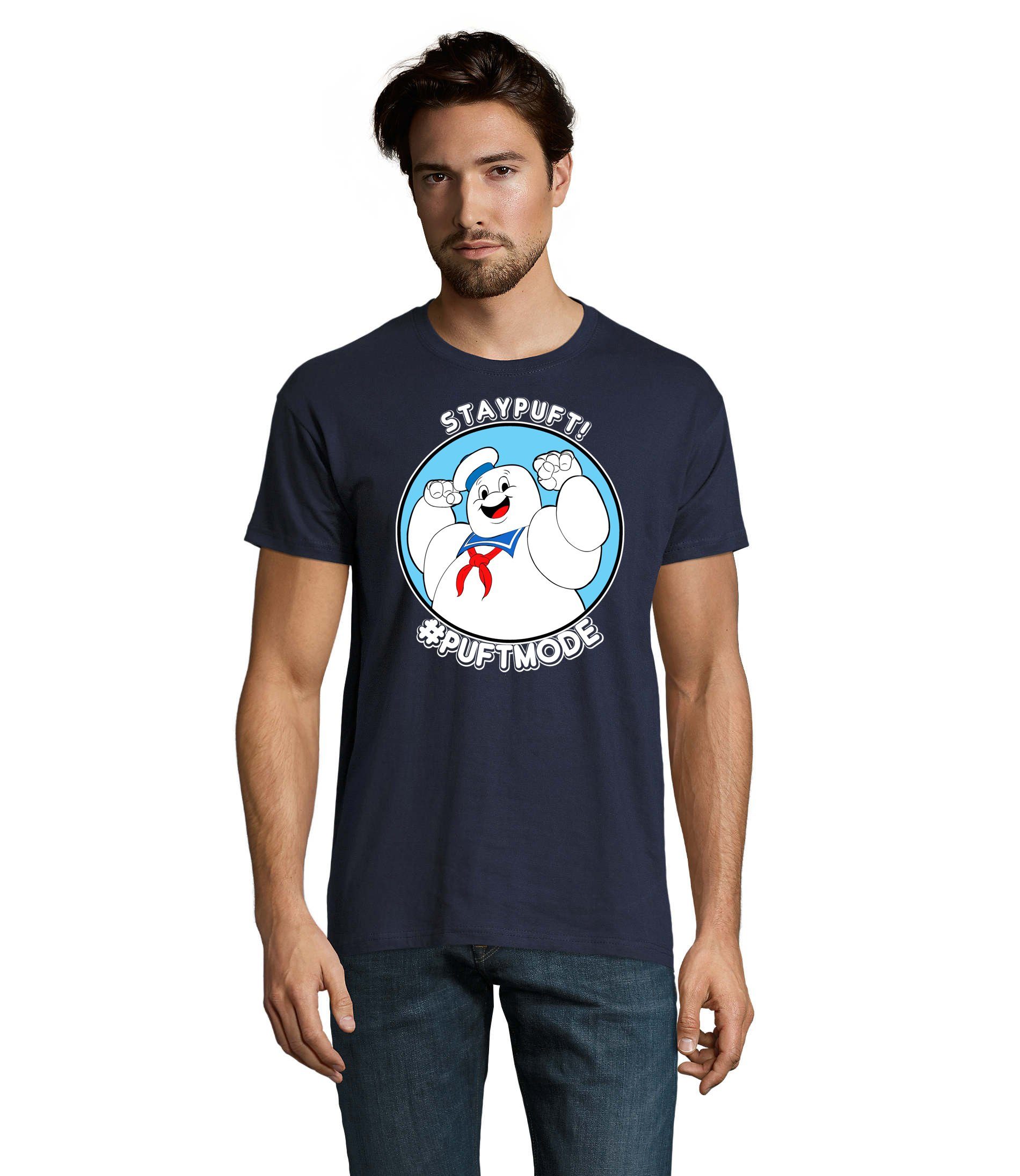 Blondie & Brownie T-Shirt Herren Marshmallowman Ghostbusters Slimer Geisterjäger Navyblau