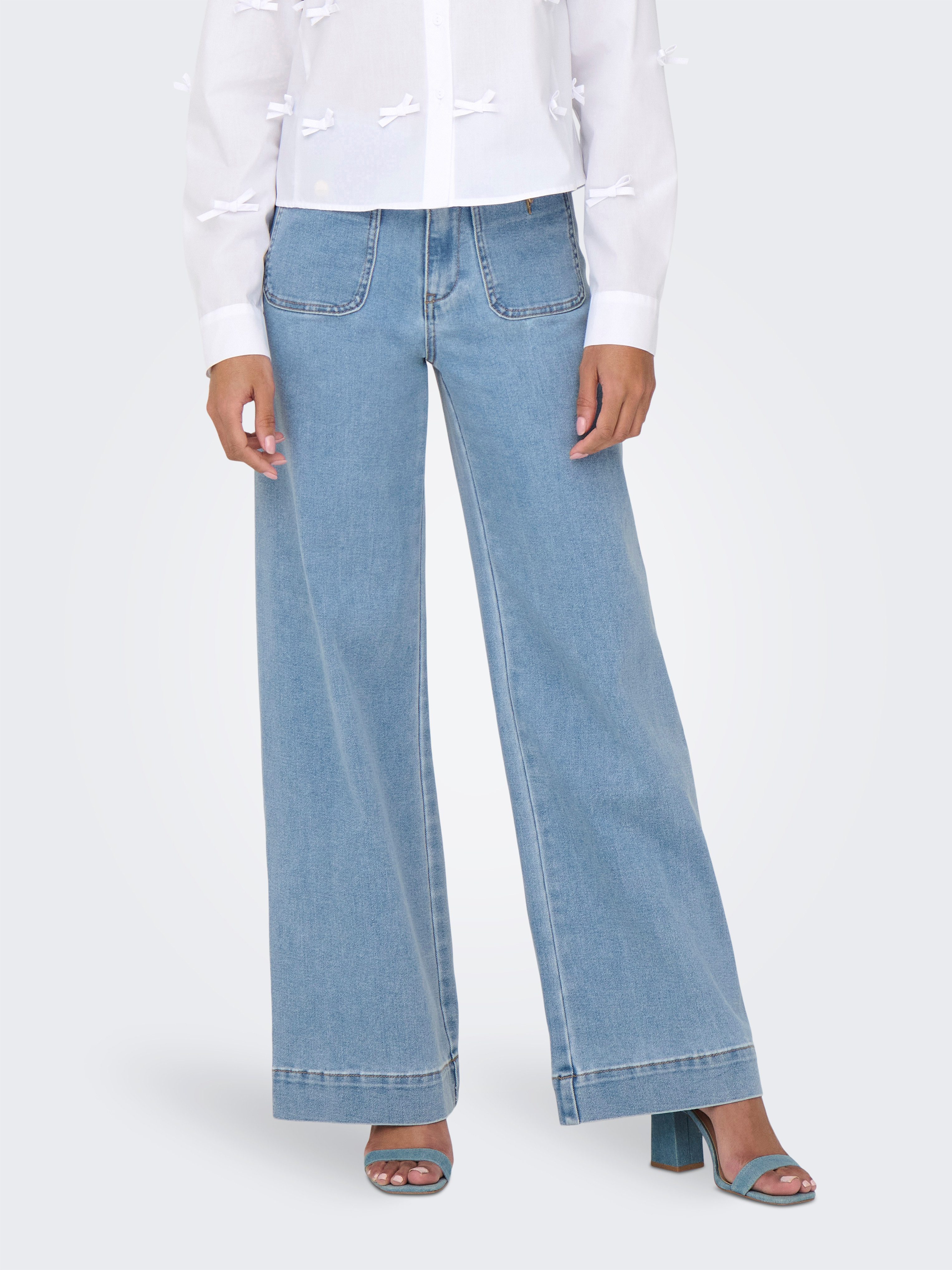 High-waist-Jeans ONLMADELINE HW WD POCKET DNM GUA221 NOOS