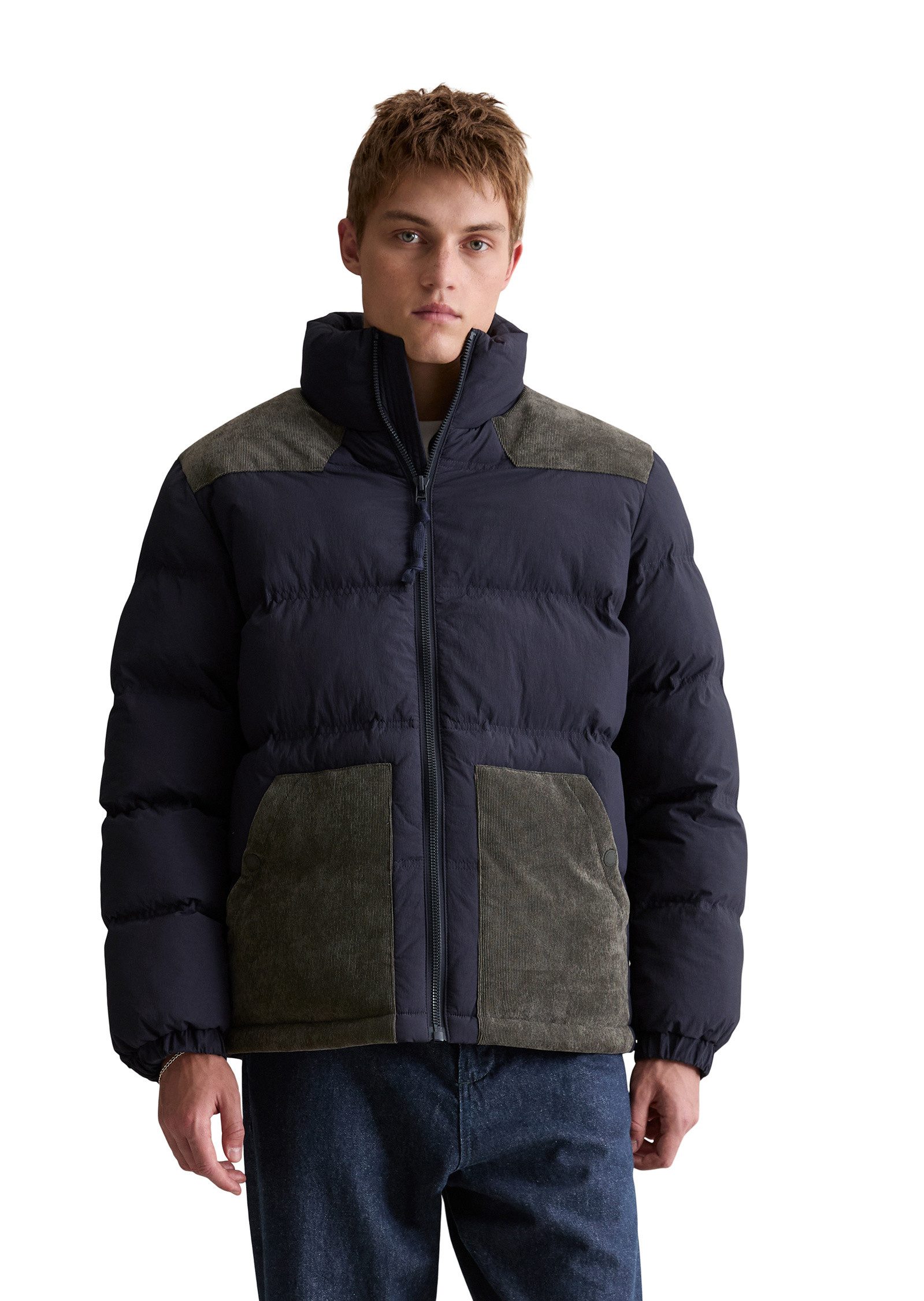 Marc O'Polo DENIM Outdoorjacke mit kontrastfarbenen Cord-Einsätzen