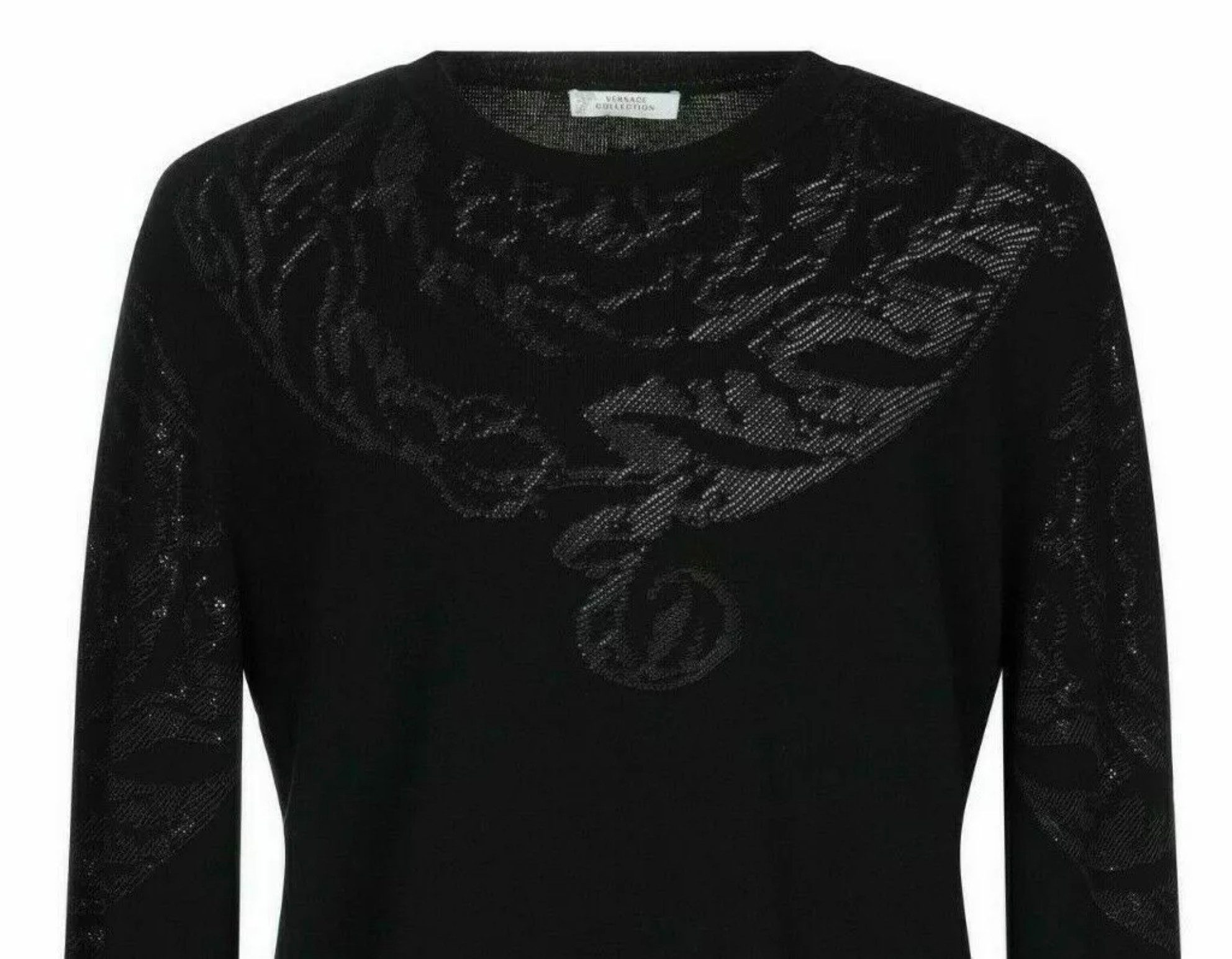 VERSACE COLLECTION Strickpullover Logo Pullover Jumper XS Metall-Logo-Detail, Premium-Strickmaterialien