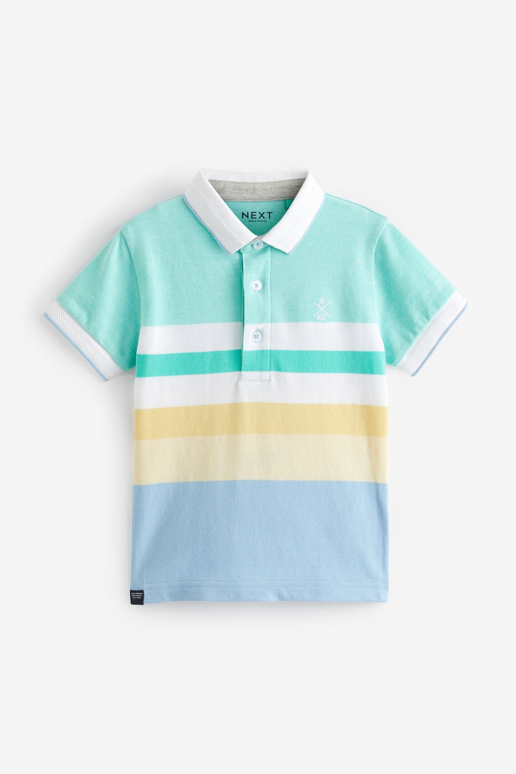 Next Poloshirt Kurzärmeliges Polo-Shirt mit Blockfarben (1-tlg)
