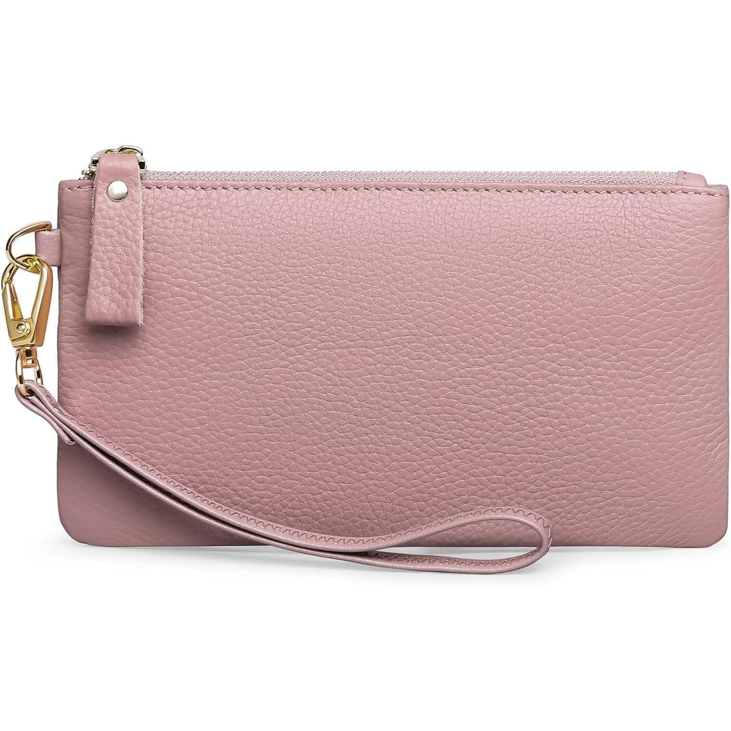 LuxusKollektion Clutch Damen Handtasche RFID Schutz Clutch Geldbörse Leder Dunkelpink