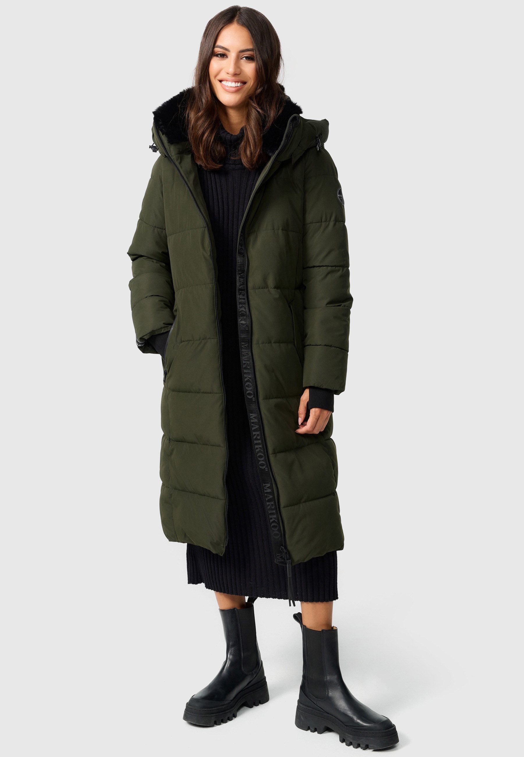 Marikoo Steppjacke Zuraraa XVI langer Winter Mantel gesteppt – Bild 2 von 5