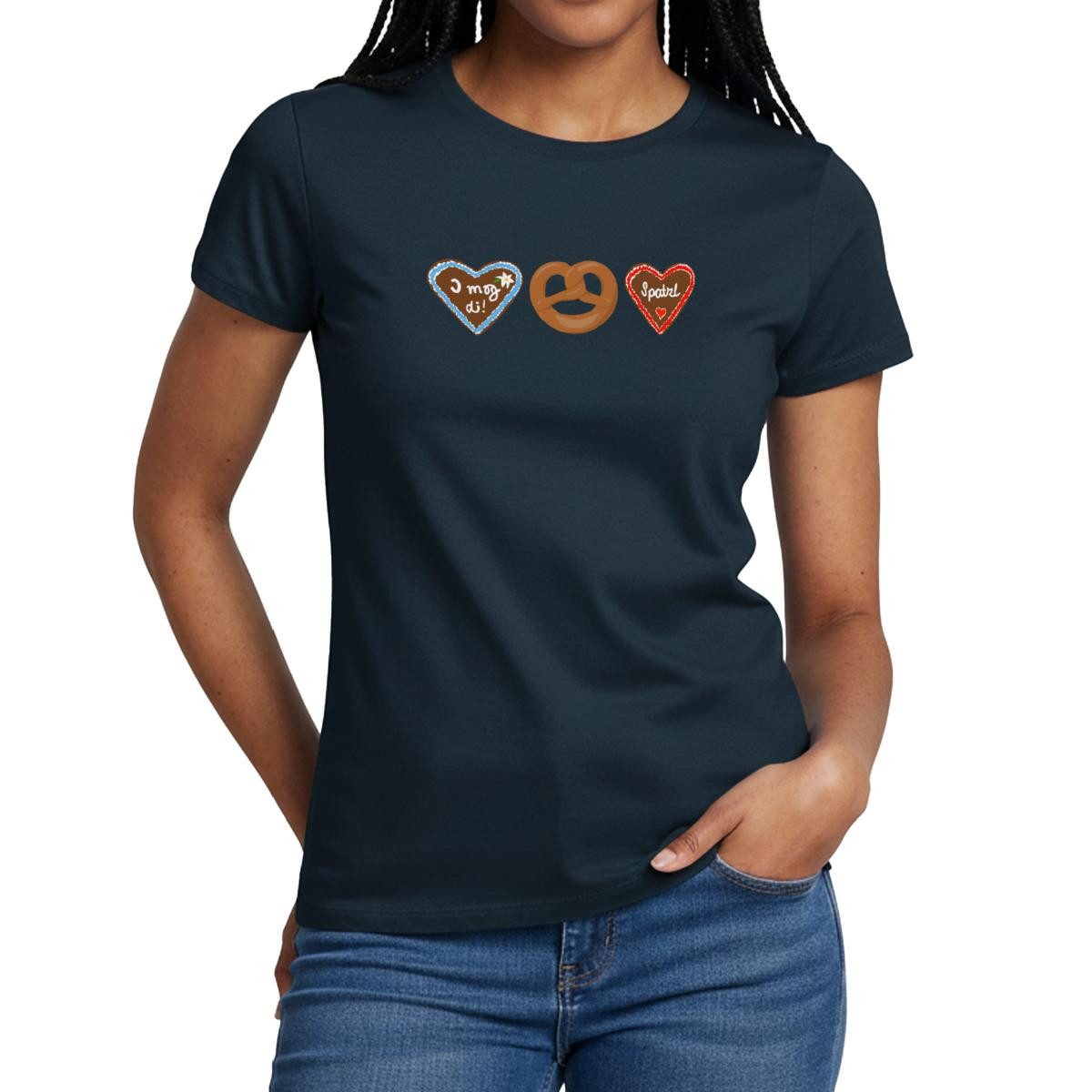 Spreadshirt T-Shirt I Mog Di Lebkuchenherz Volksfest Tracht Frauen T-Shirt (1-tlg) Slim Fit, fällt klein aus