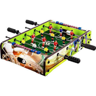 GAMES PLANET Mini-Tischkicker Mini Kicker Tischfußball „Dundee“, Tischkicker, Maße: 51x31x8 cm, Gewicht: 2,6 kg, 4 Dekorvarianten