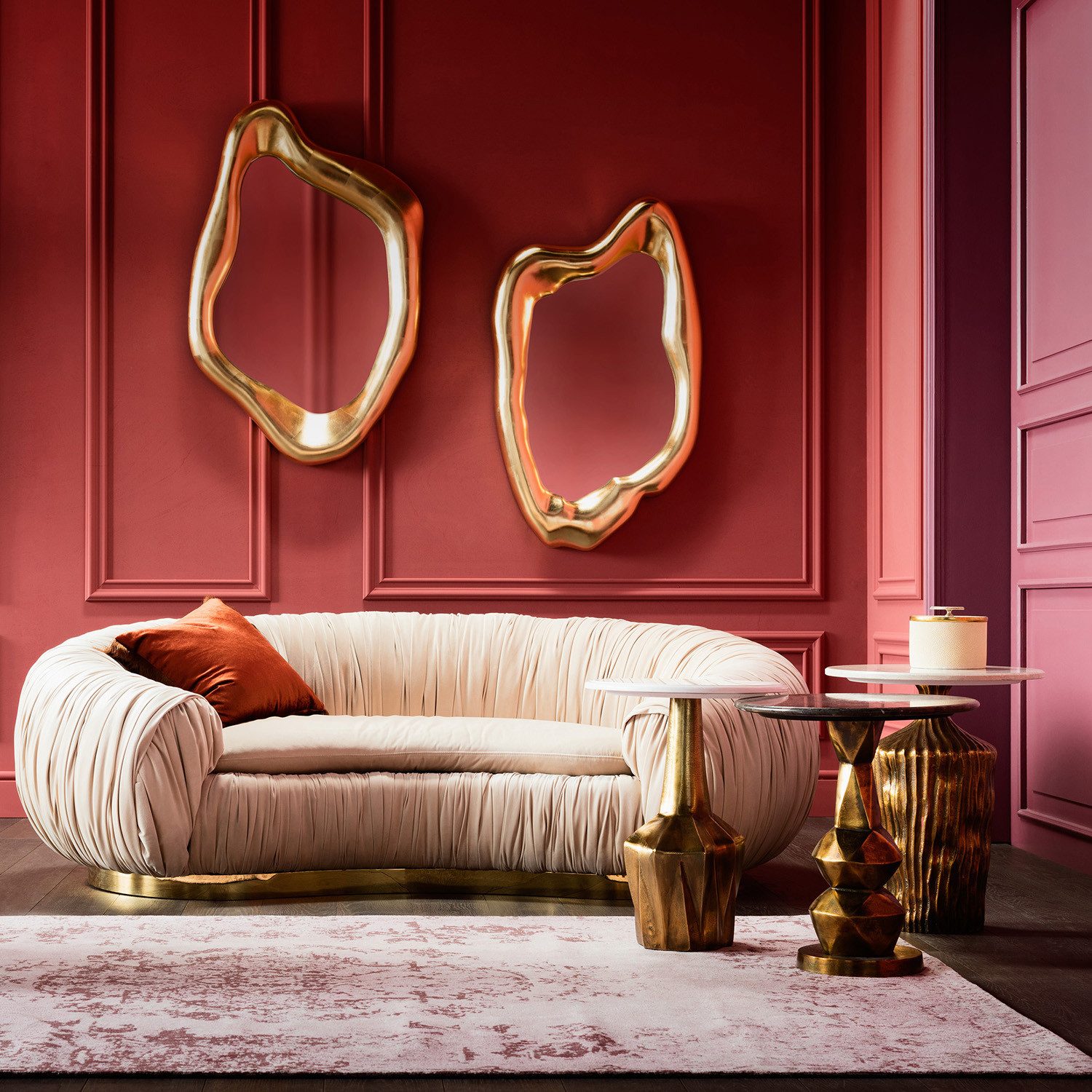 Kare Design Wandspiegel Spiegel Hologram Gold 119x76cm