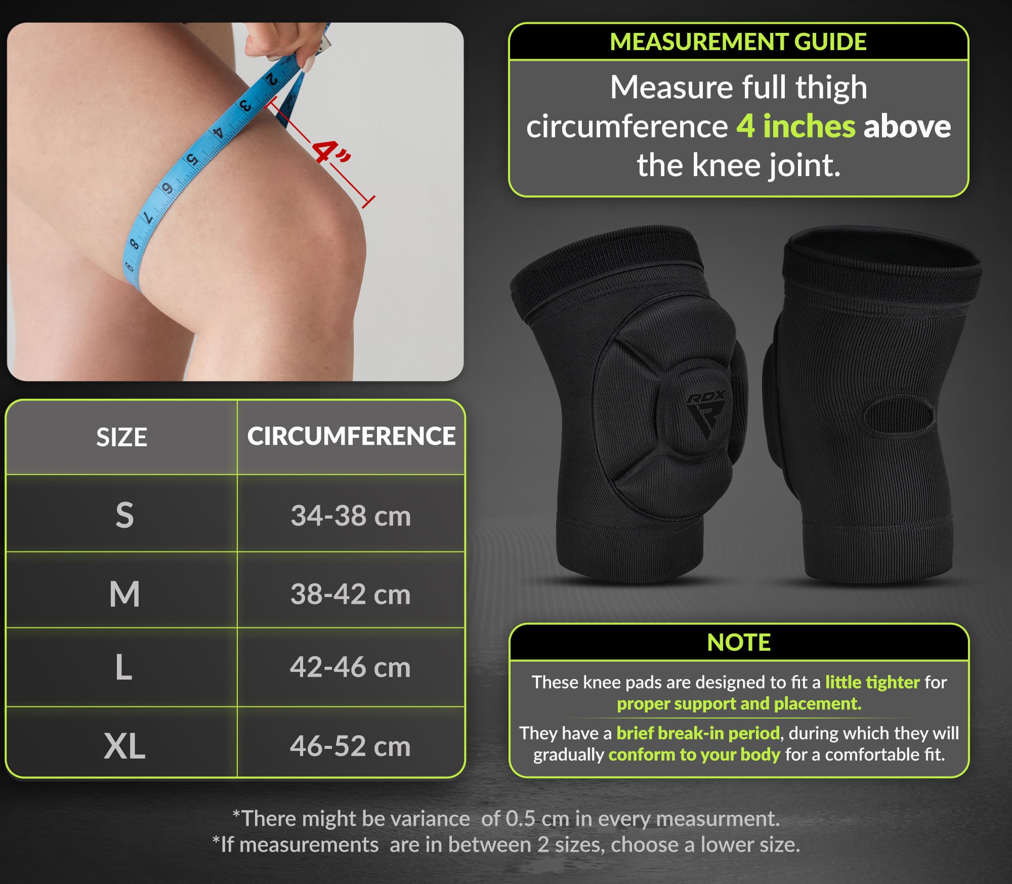 RDX Sports Knieschutz RDX Knieschoner für MMA, Kickboxen und Muay Thai Training