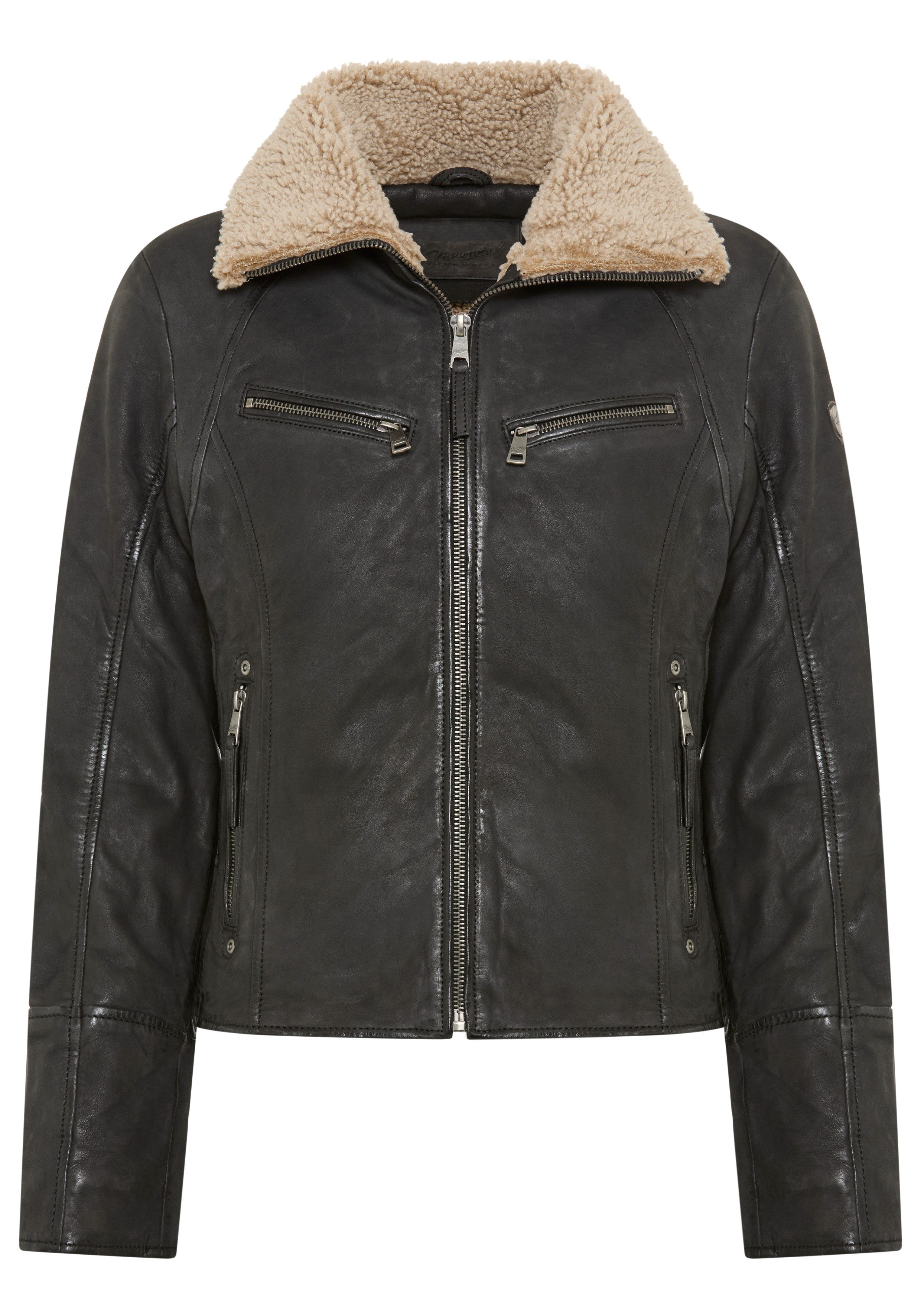 Mauritius Lederjacke MWNaedda mit hochschließendem Kragen günstig online kaufen