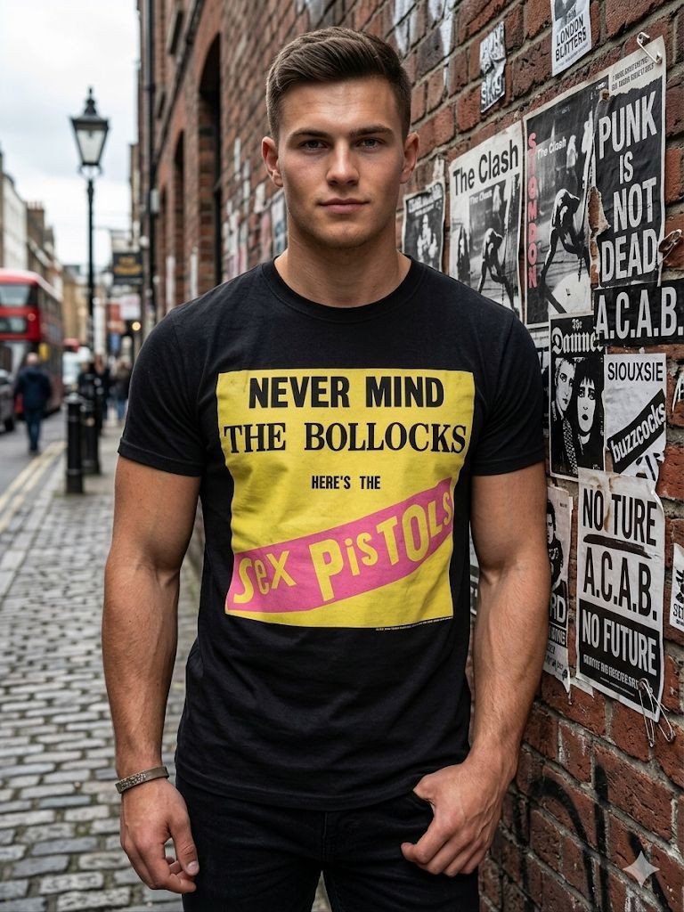 coole-fun-t-shirts Print-Shirt Sex Pistols T-Shirt Herren Never Mind the Bollocks Band Merch Schwarz Never mind the Bollocks Album Platten cover T-Shirt