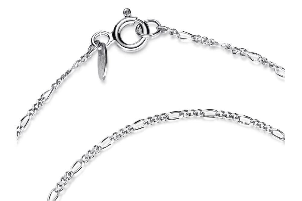 Silberarmband 925 Armband Figarokette Silberkettenstore 1,4mm Silber -
