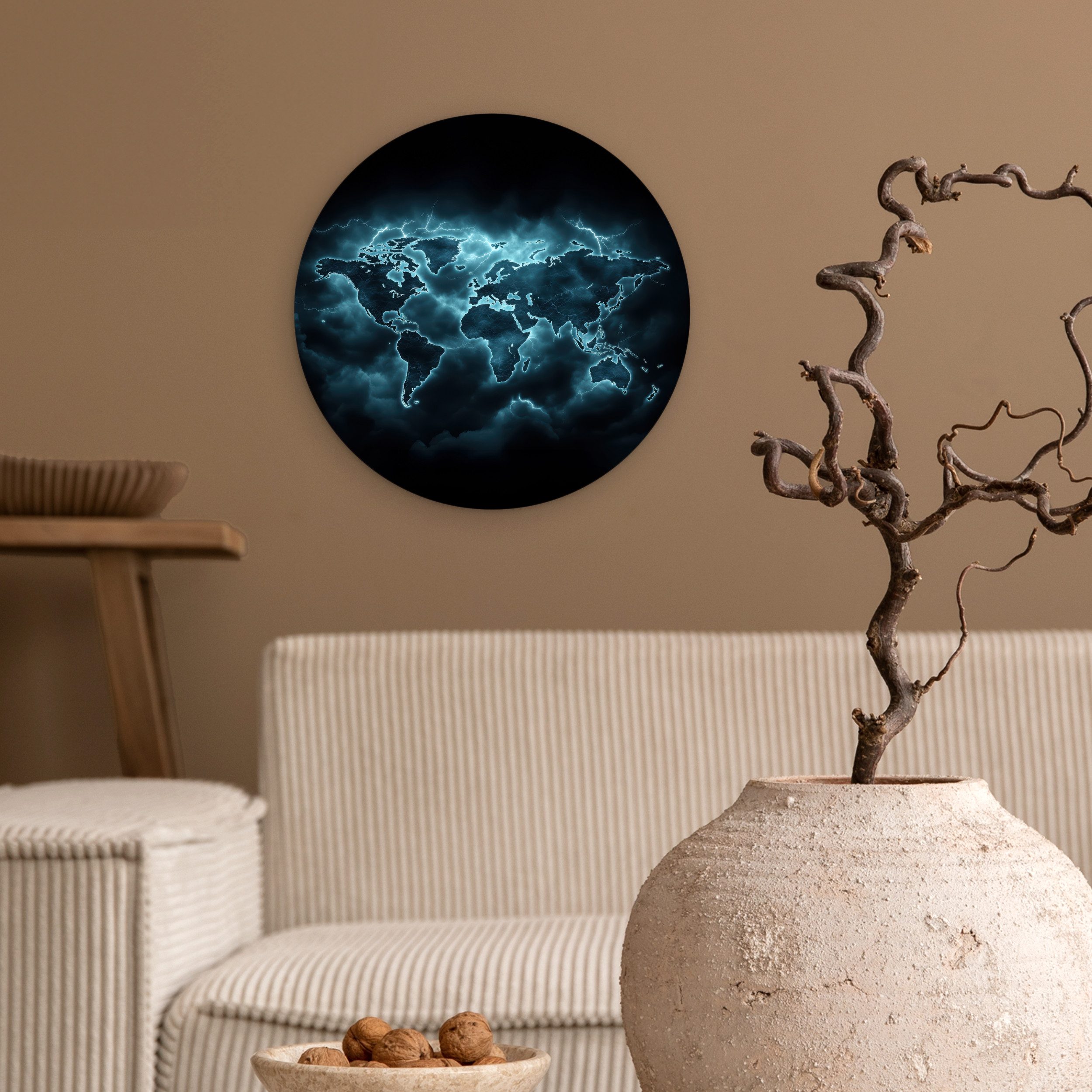 MuchoWow Gemälde Weltkarte - Blitz - günstig online kaufen