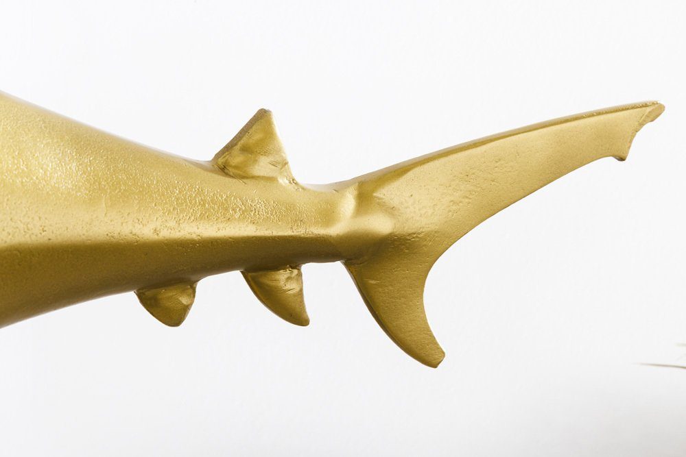 riess-ambiente Tierfigur HAI 68cm Skulptur St), Maritim Metall gold · · · Fisch · 1 (Einzelartikel, Wohnzimmer handmade · · Deko