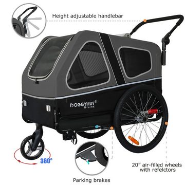 TIGGO Fahrradhundeanhänger Doggyhut S-Line XXL Fahrradanhänger & Hundebuggy 2 in 1