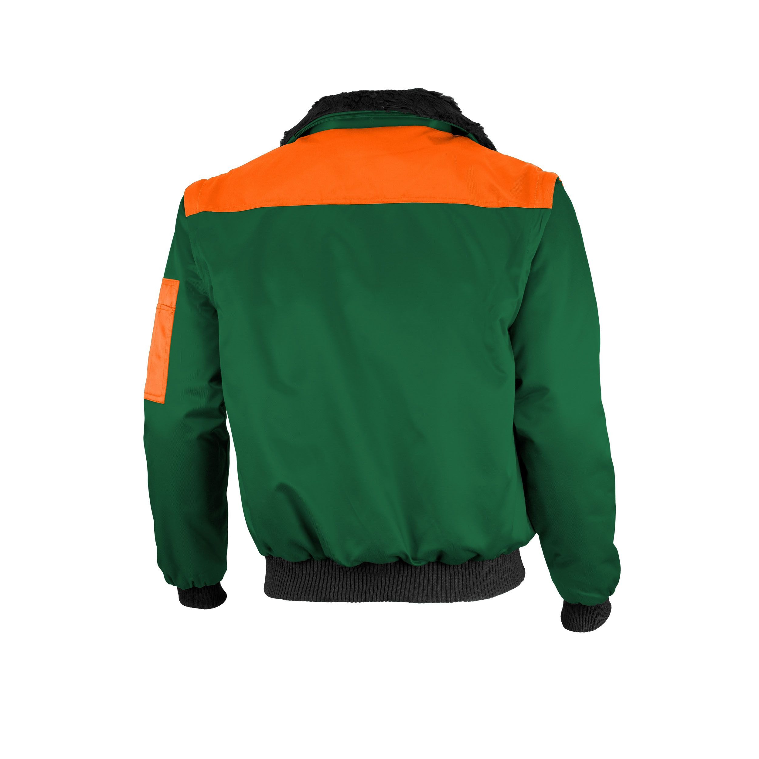Qualitex Workwear Pilotenjacke Pilotenjacke zweifarbig grün/orange, Gr. S günstig online kaufen