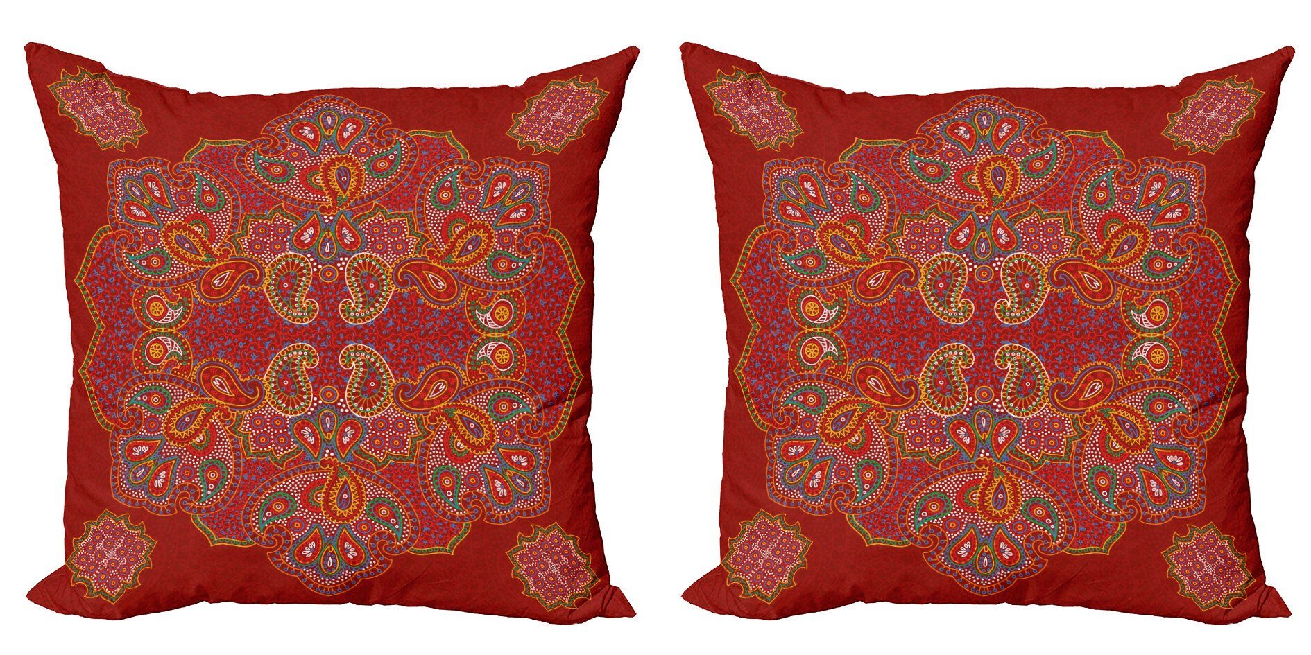 Abakuhaus Kissenbezüge Modern Accent Doppelseitiger Digitaldruck, (2 Stück), Mandala Motiv Traditionelles Paisley