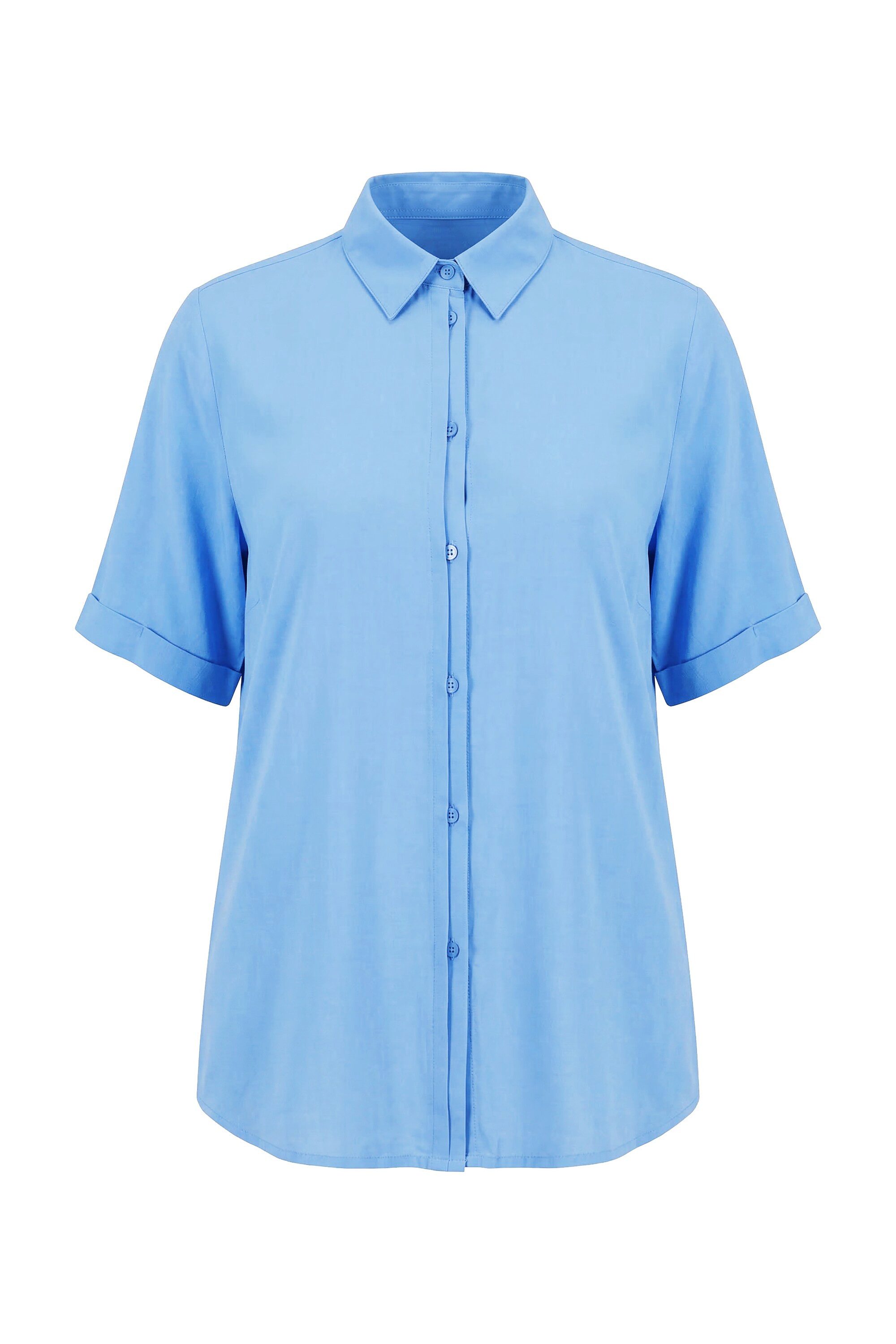 Hemdbluse Bluse A-Linie Hemdkragen Halbarm