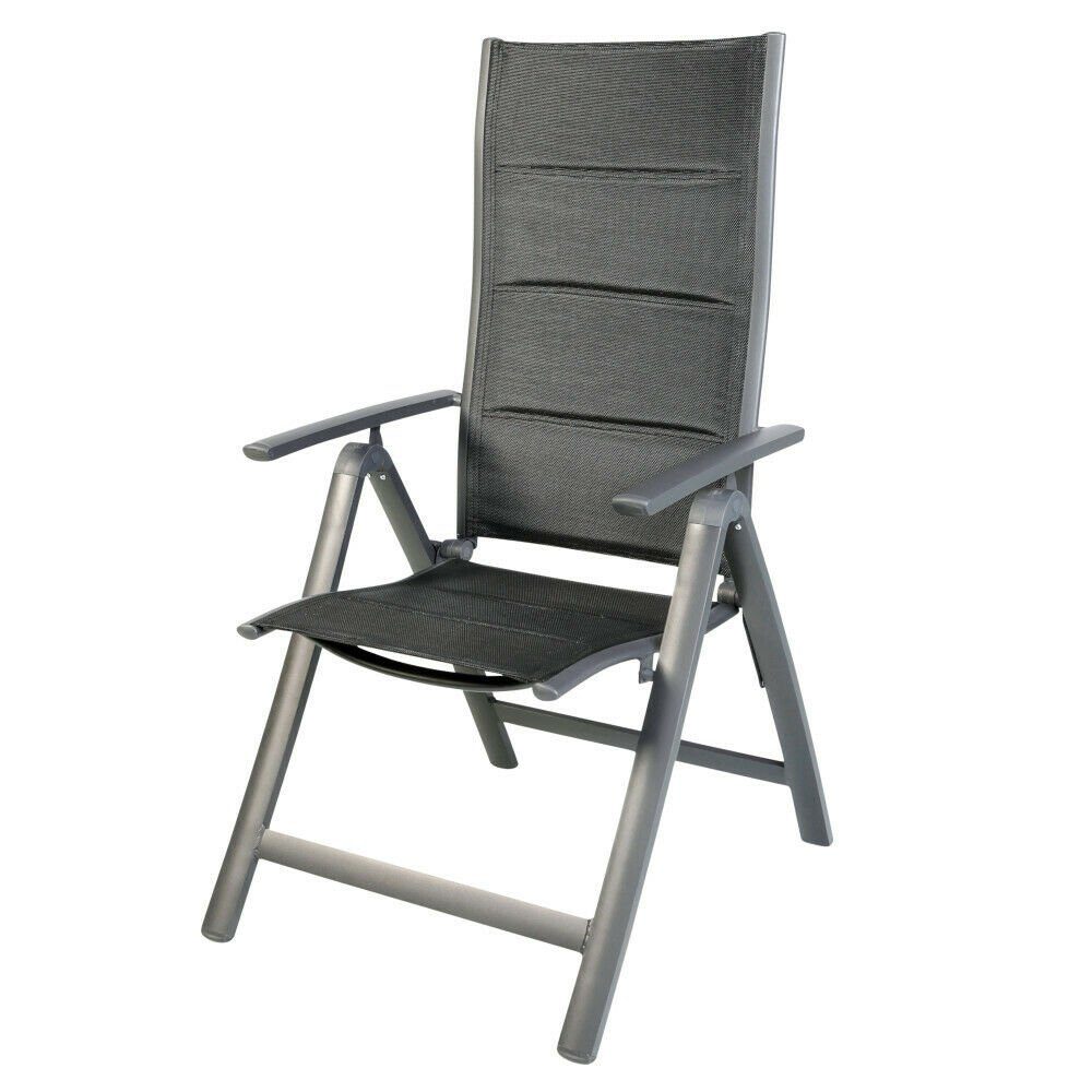 LEX Sessel Gartensessel Comfort 6-fach verstellbar gepolstert schwarz