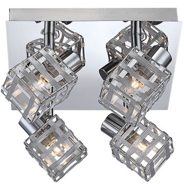 Globo LED Deckenspot, Leuchtmittel nicht inklusive, Deckenlampe Deckenleuchte Würfel-Design Chrom bewegliche Spots L 22