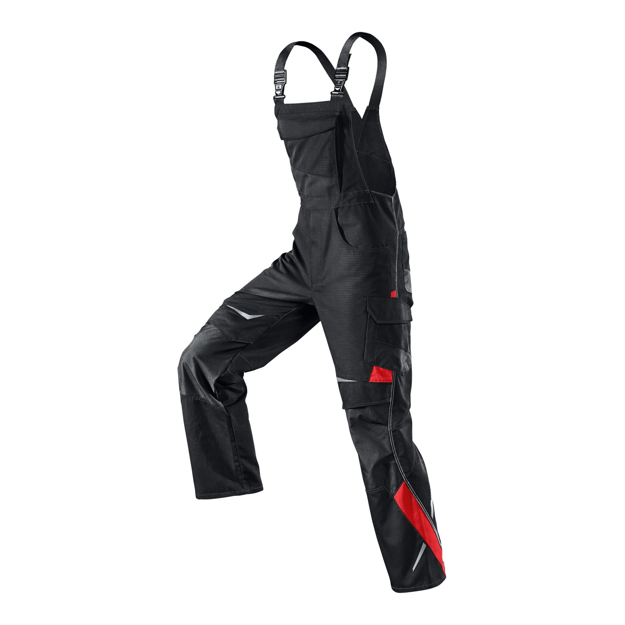 3/4-Hose Kübler Pulsschlag Latzhose 3324 schwarz/mittelrot Größe 110