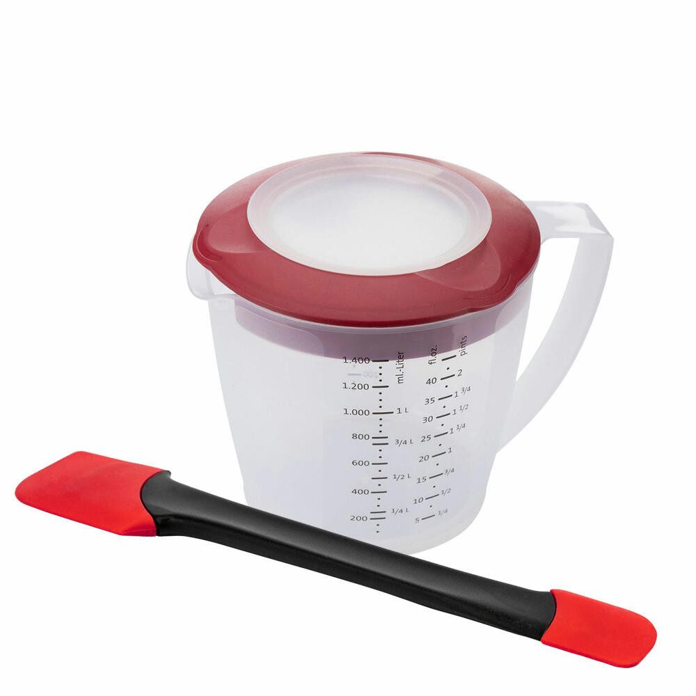 WESTMARK Rührschüssel Back-Set 2tlg., Rührbecher mit Deckel, »Helena«, 1,4 l und Teigschaber, PP, Silikon