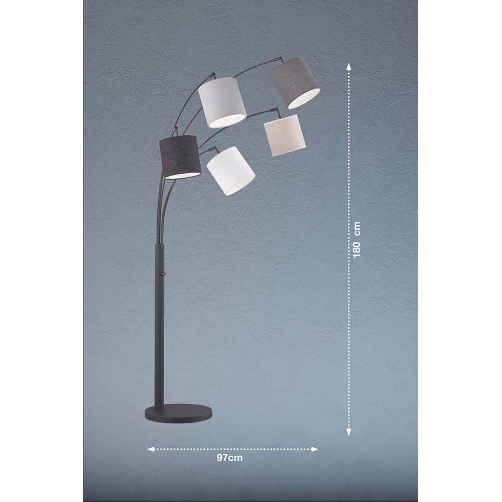 etc-shop Stehlampe, Stehleuchte Standlampe cm H 180 Wohnzimmerlampe Drehschalter 5-Flammig