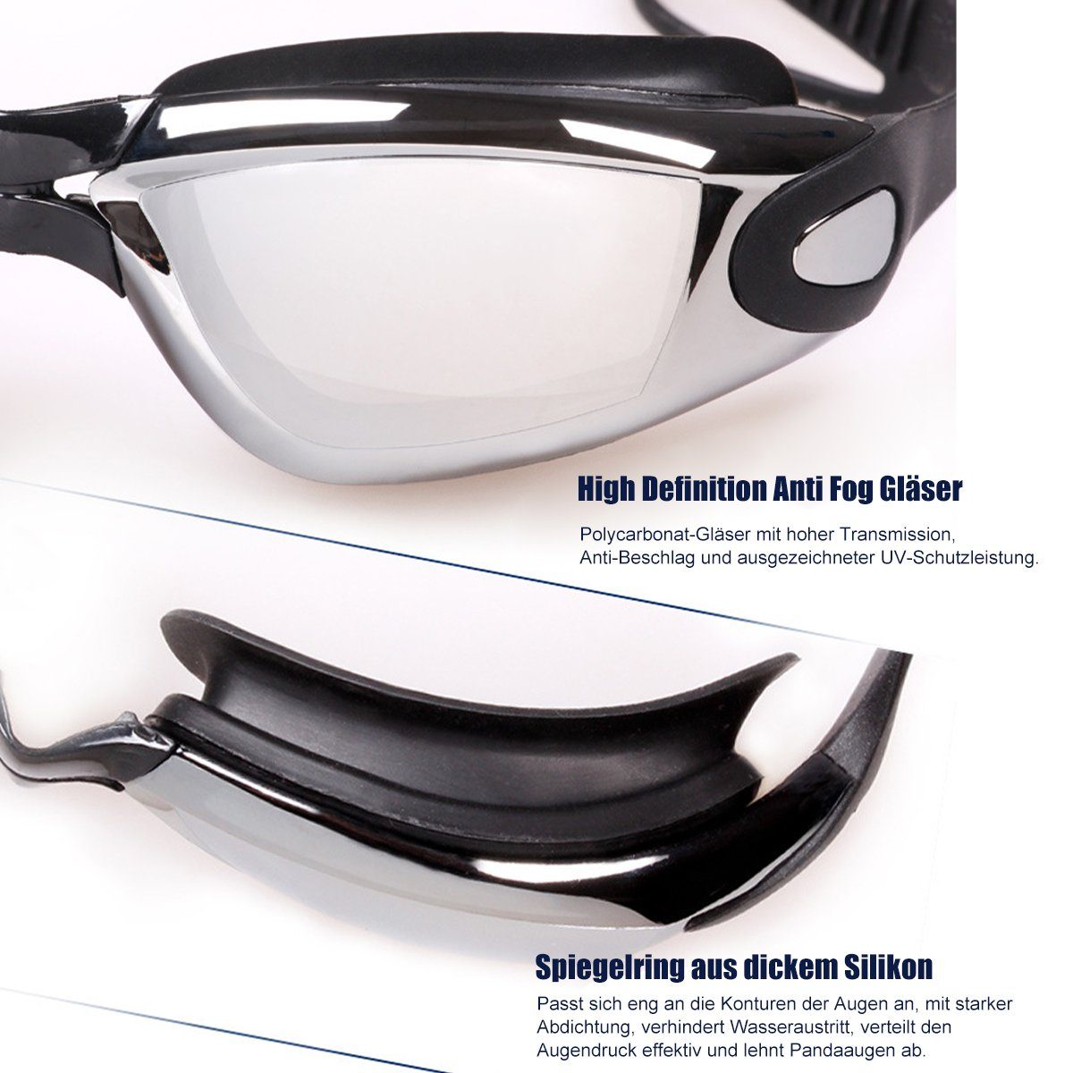 UV-Schutz,Selbstjustierender Anti-Fog Welikera Schwimmbrille Nasensteg Taucherbrille &