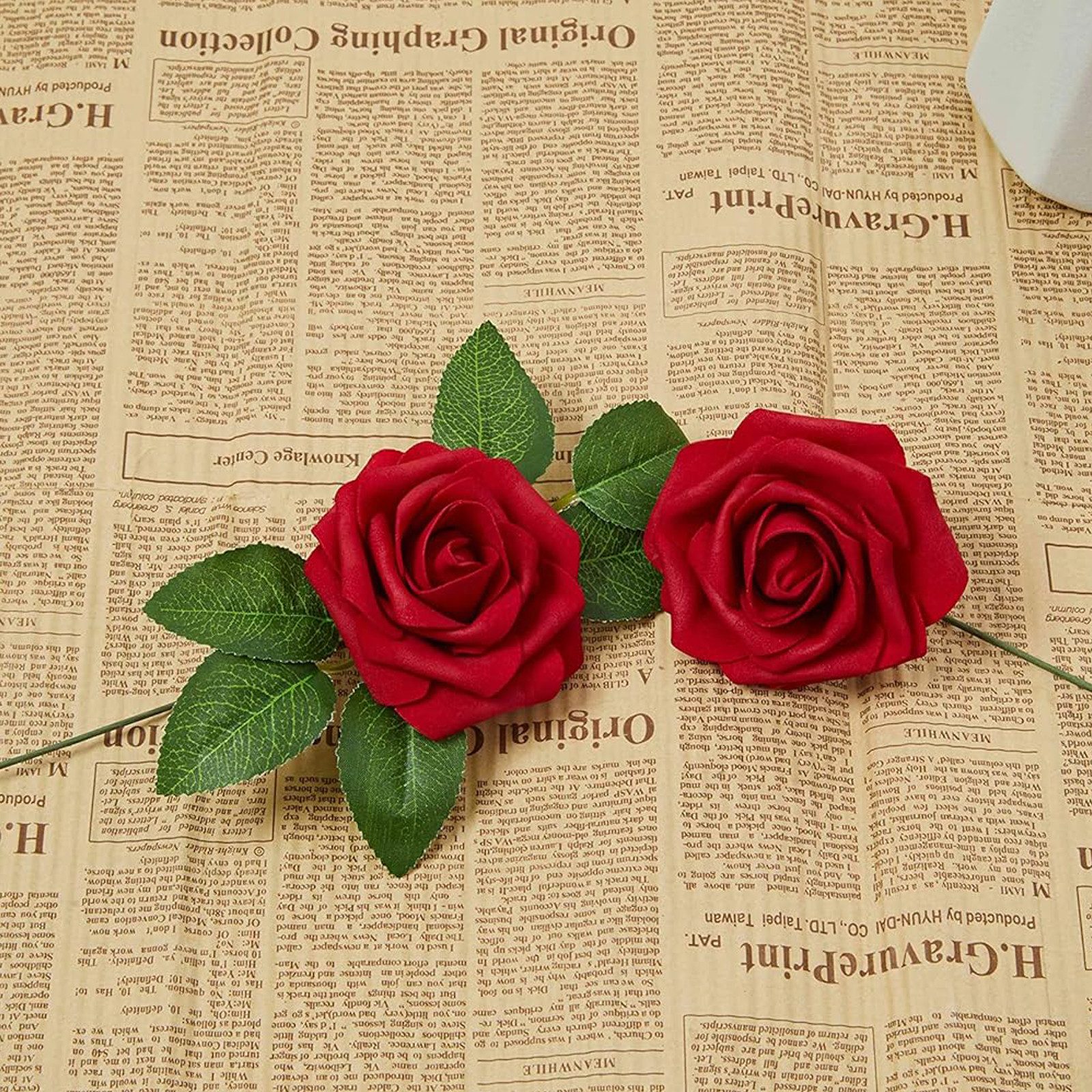 Kunstblume 25er Set Künstliche Schaumrosen Rose, REDOM, Höhe 21.5 cm, Kunst günstig online kaufen