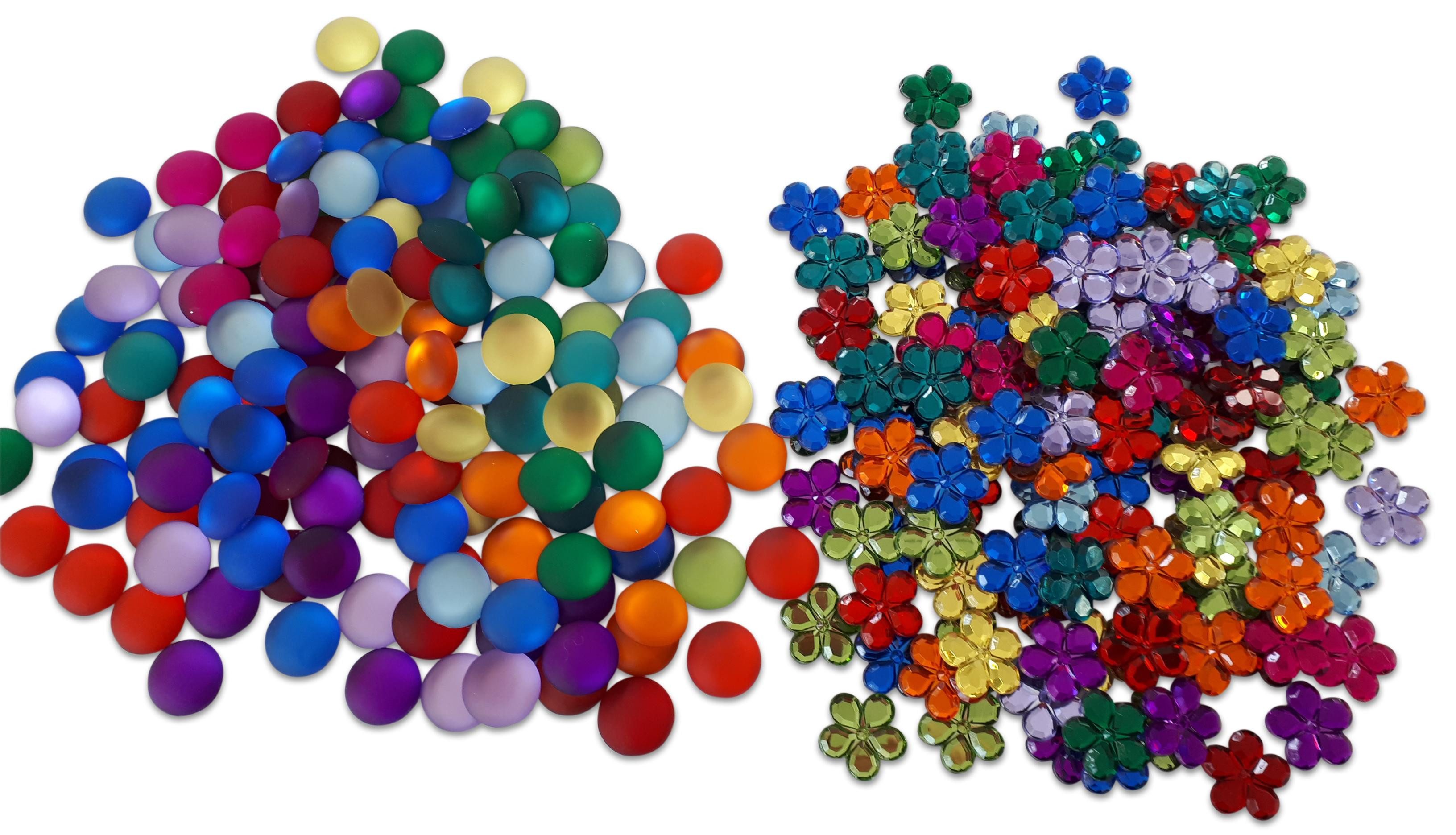 Betzold Spielmatte - Regenbogen-Filzmatte mit Funkelsteinen – 241-tlg. Farbenspiel Kinder