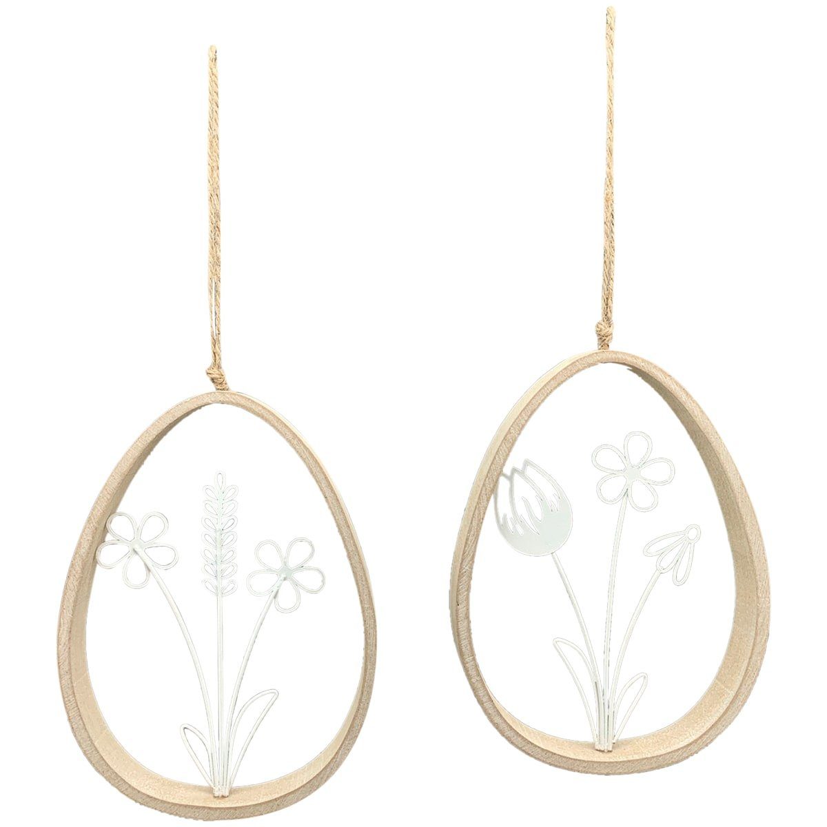 Dekohänger Fensterdeko hängende Osterdeko Ostereier Holz 2er Set