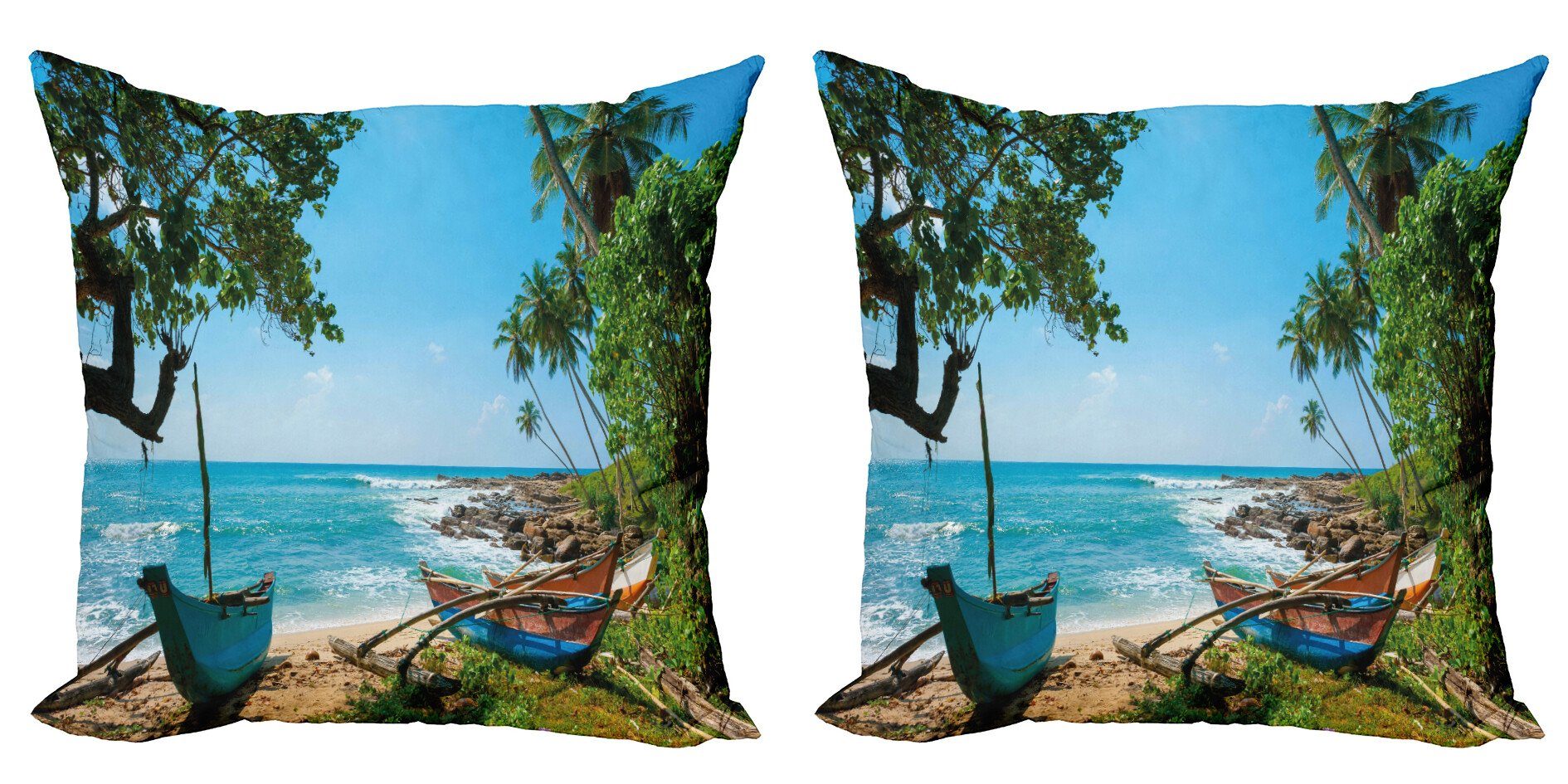 Abakuhaus Stück), Accent Ozean Doppelseitiger (2 Tropischen Modern Landschaft Digitaldruck, Strand Kissenbezüge