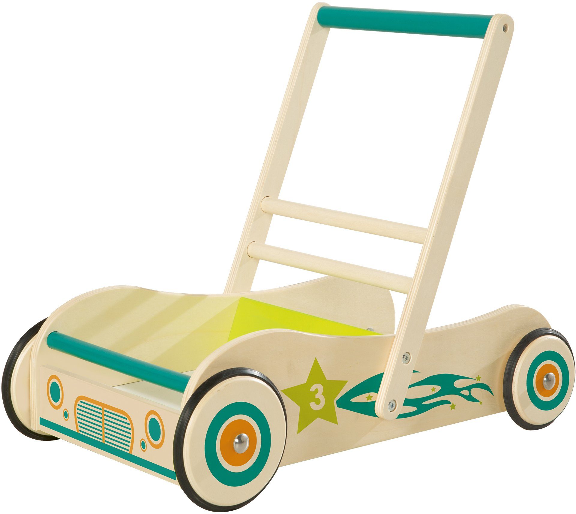 roba® Lauflernwagen Holzspielzeug, aus Holz mit Bremse