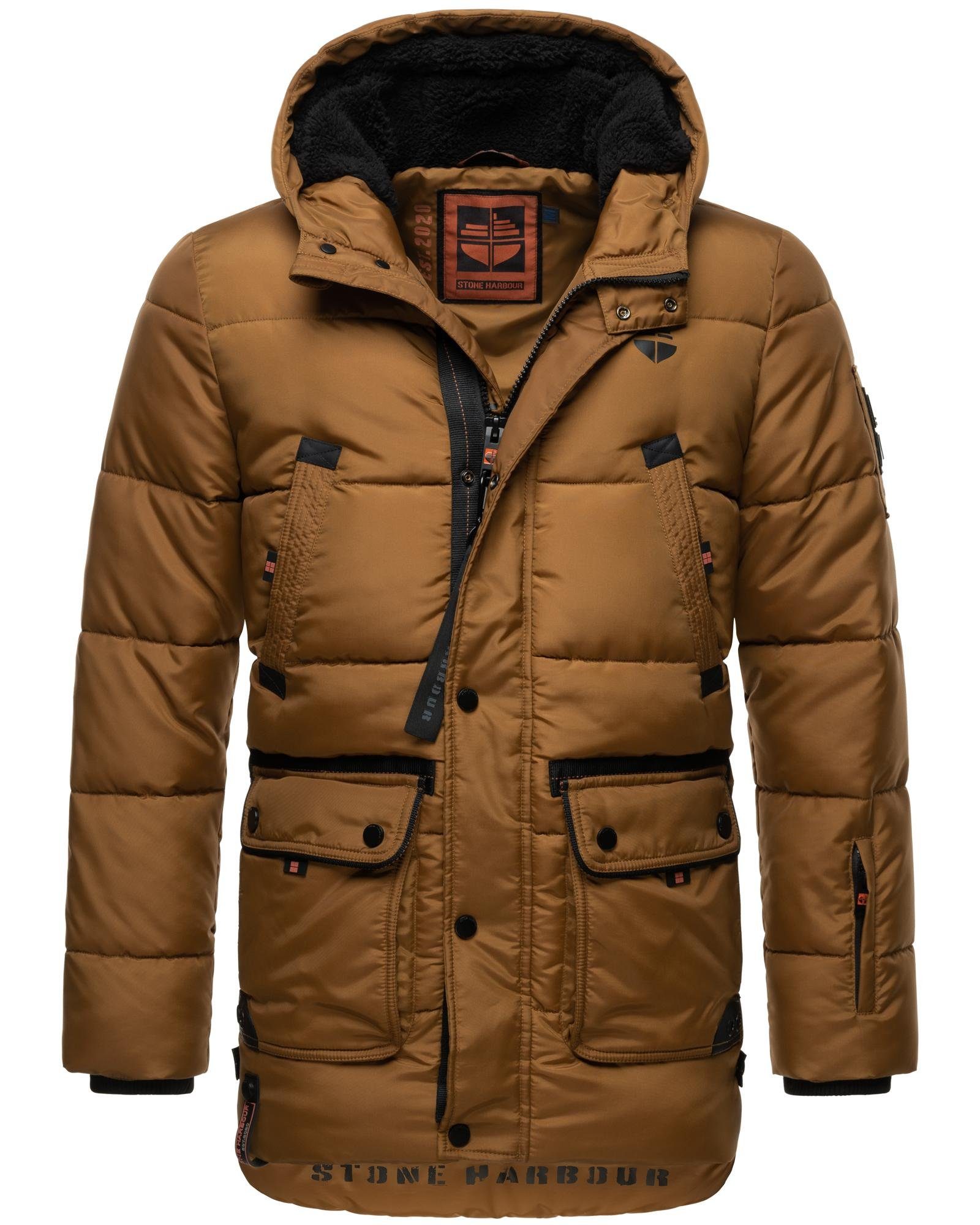 Stone Harbour Steppjacke Mironoo stylische Outdoorjacke mit großer Kapuze