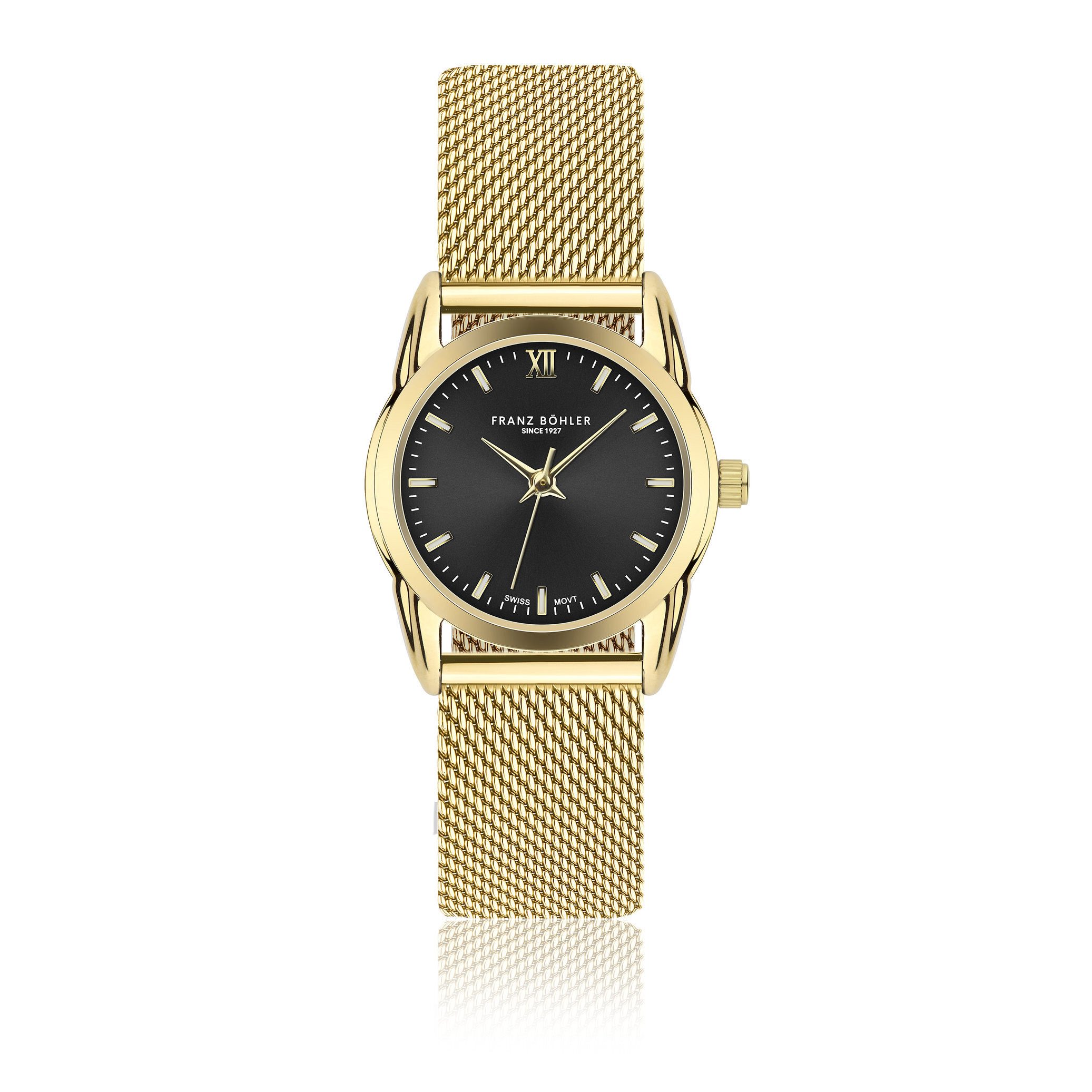 FRANZ BÖHLER Quarzuhr BC6-B034G Palpuogna Gold-Netz