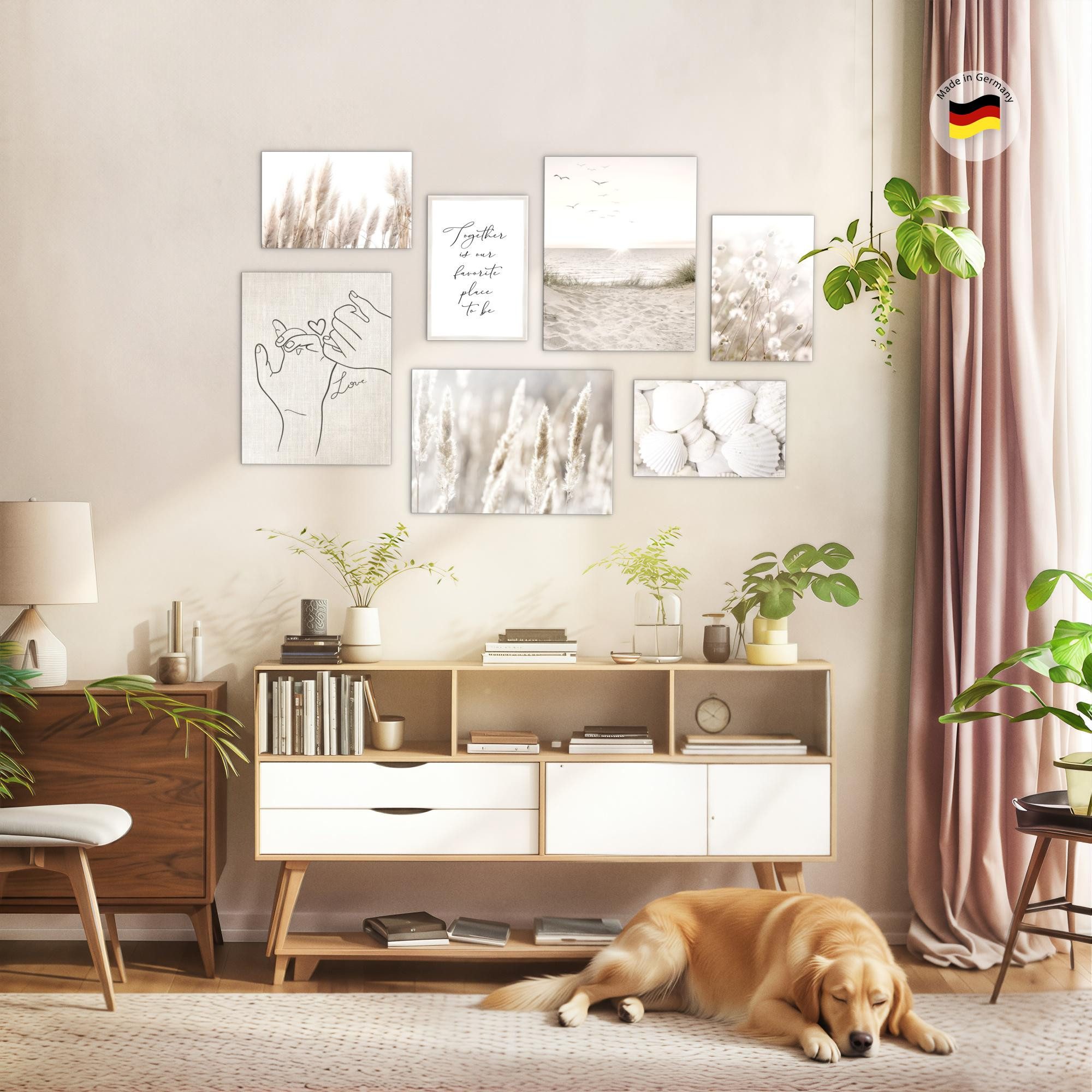 Novart Wandbild Boho Style Strand Meer Natur Wohnzimmer Schlafzimmer Wand Dekoration, Ostsee – Bild 4 von 5