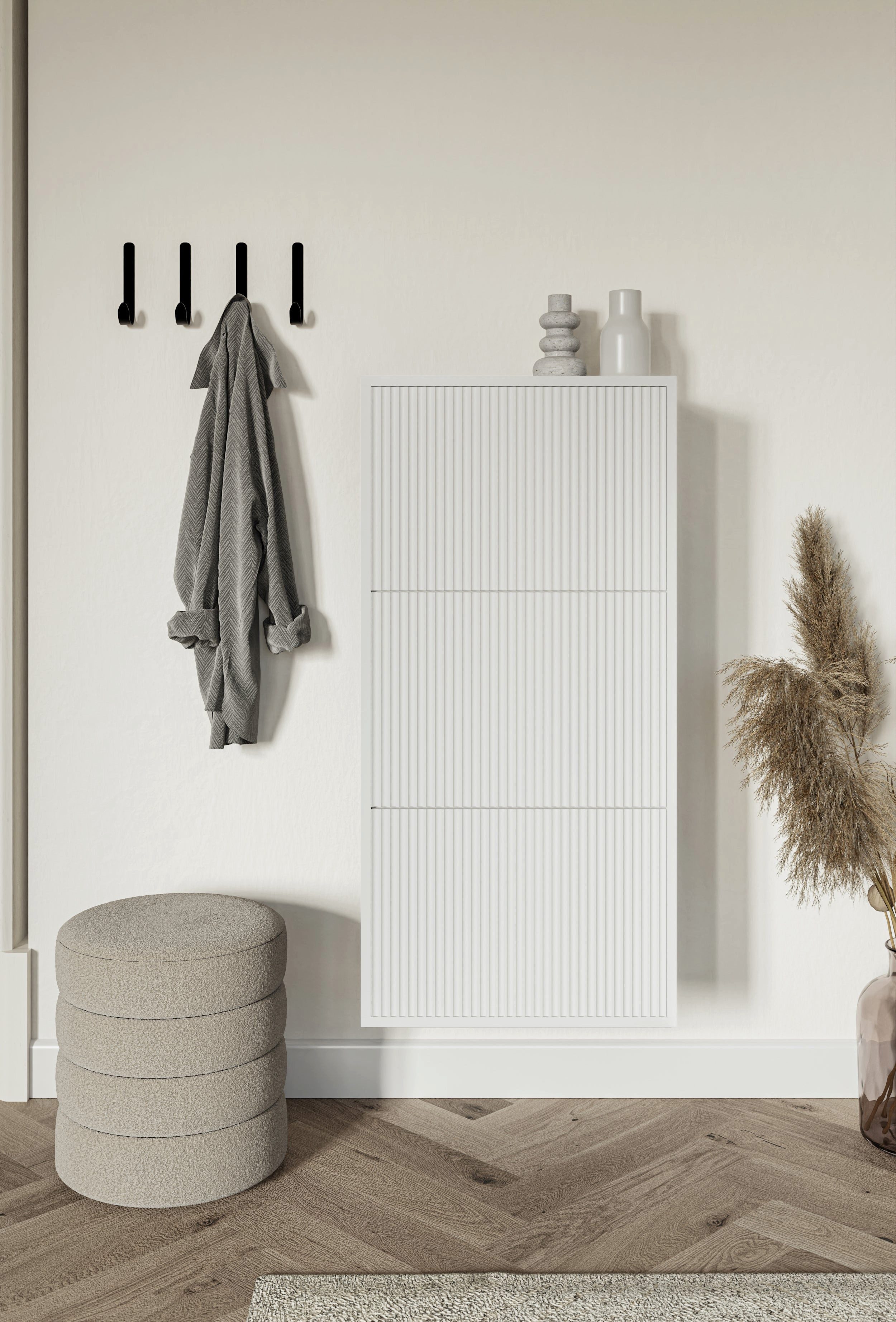Selsey Hängeschuhschrank VELDIO Wand-Schuhkipper mit 3 Klappen, 50 cm breite