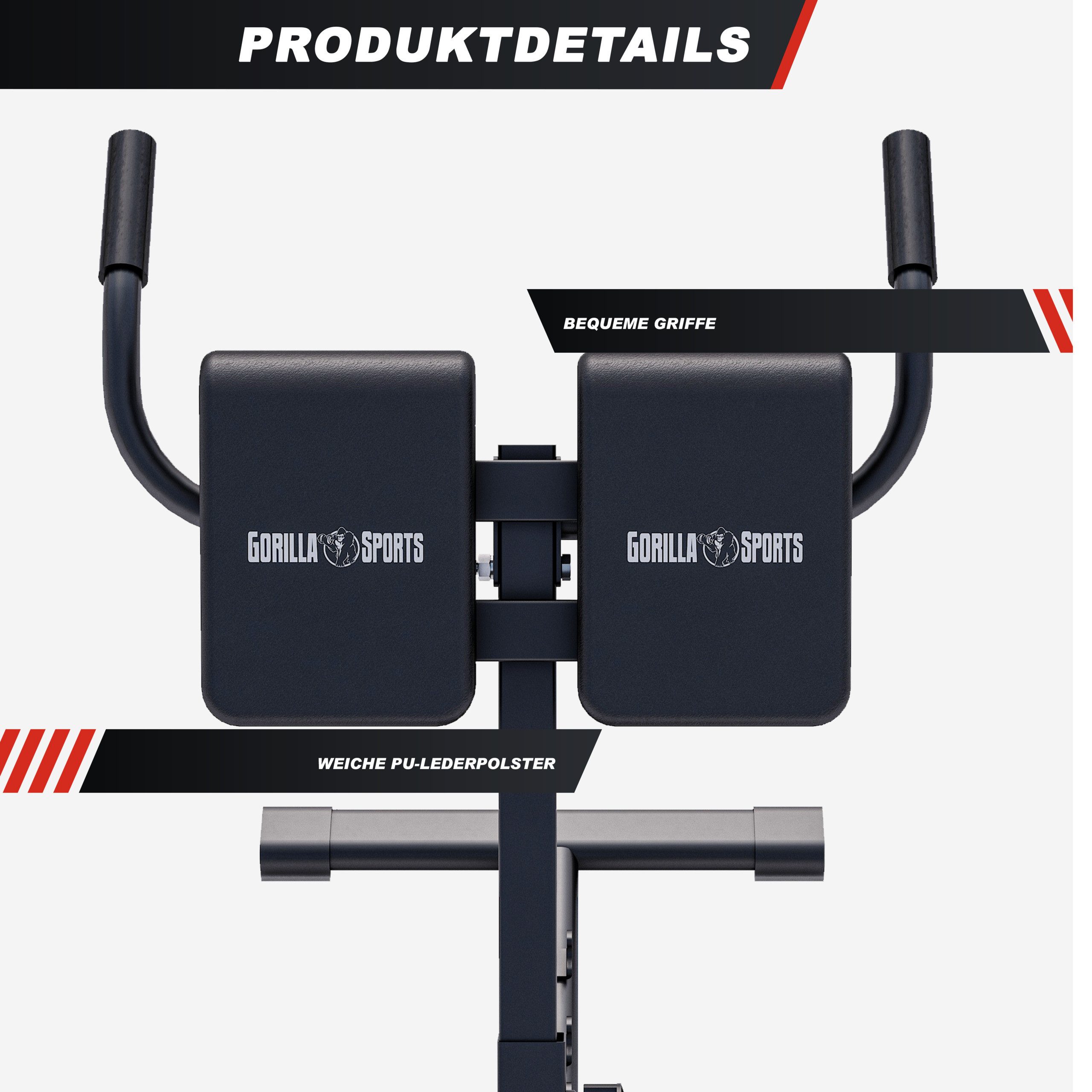 GORILLA SPORTS Rückentrainer Klappbar, Verstellbar - Hyperextension, Rückenstrecker Zuhause, (1-tlg)