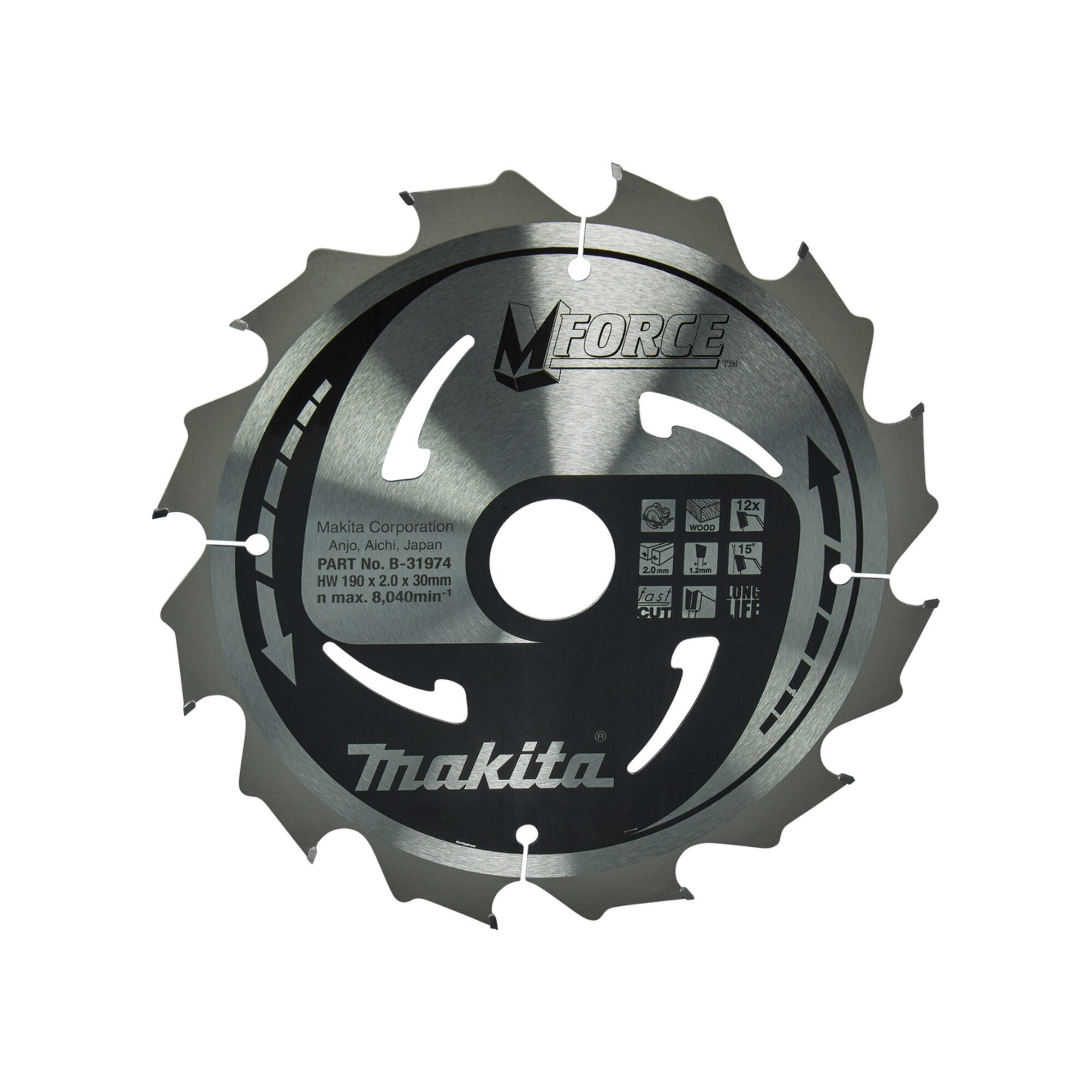 Makita Kreissägeblatt Makita Sägebblatt M-FORCE 190x30x12Z