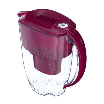 AQUAPHOR Wasserfilter SET Amethyst cherry inkl. 3 Filterkartuschen MAXFOR+, Zubehör für Filterkartuschen MAXFOR+, +H hartes Wasser & MAXFOR+ Mg. Magnesium, 200 l, Reduziert Kalk, Chlor & weiteren Stoffen. BPA frei