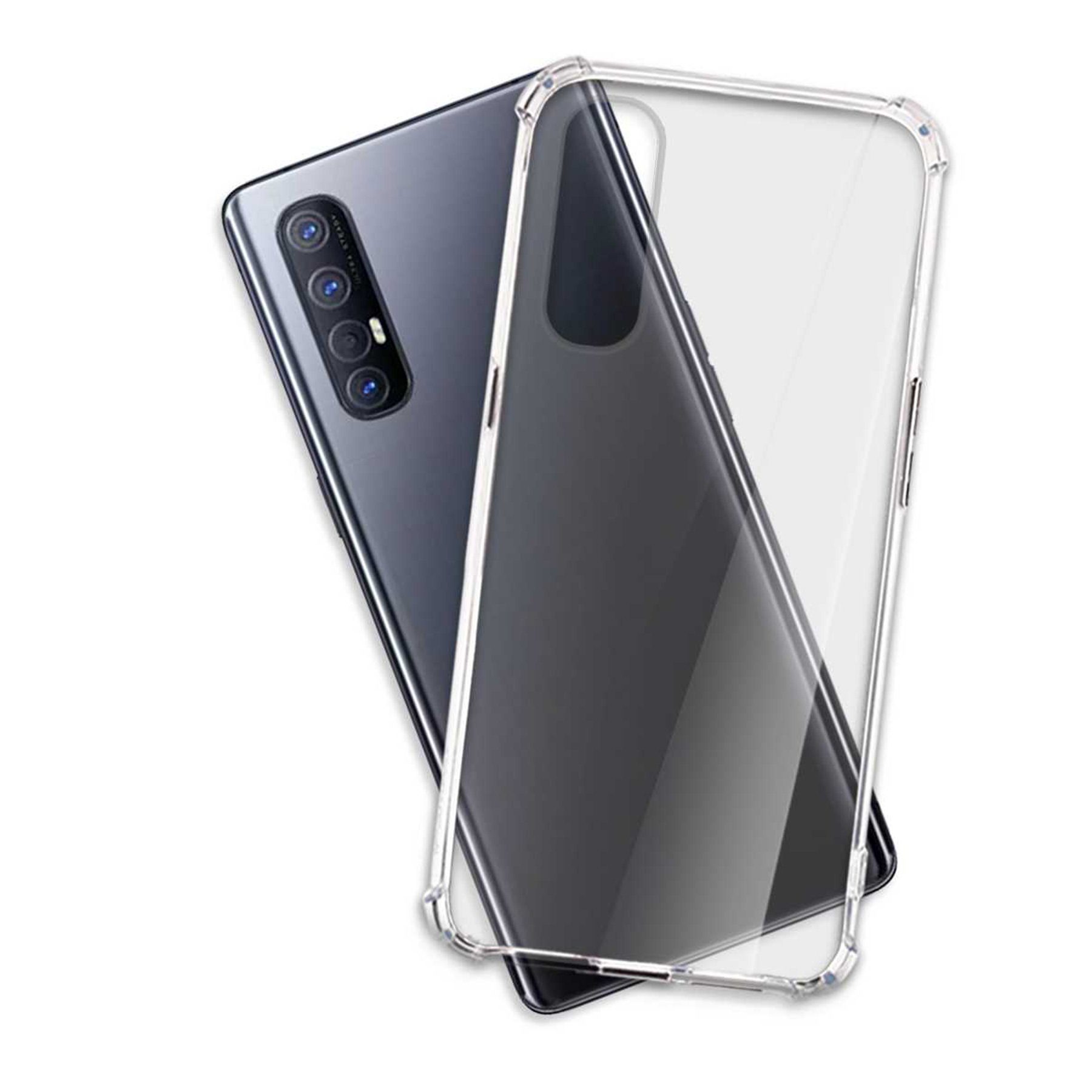 mtb more energy Smartphone-Hülle Clear Armor Case für Oppo Find X2 Neo, Transparente TPU Schutzhülle Case Backcover mit Anti-Shock Verstärkung