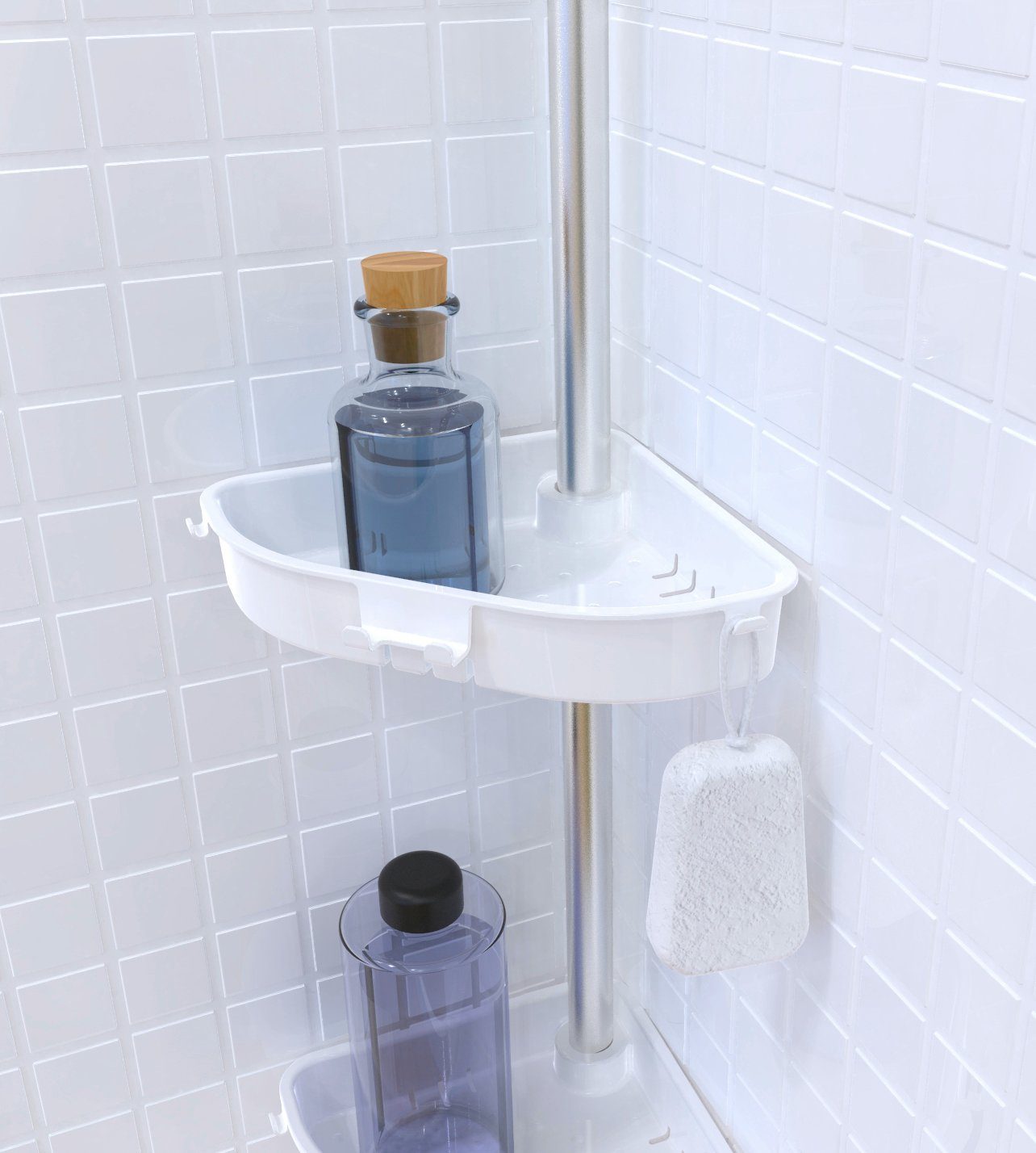 Bischof Duschregal Coin, stufenlos höhenverstellbar von 135 - 260 cm günstig online kaufen