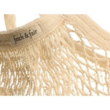 fesch & fair Tragetasche Bio Baumwolle Einkaufsnetz mit kurzem Griff