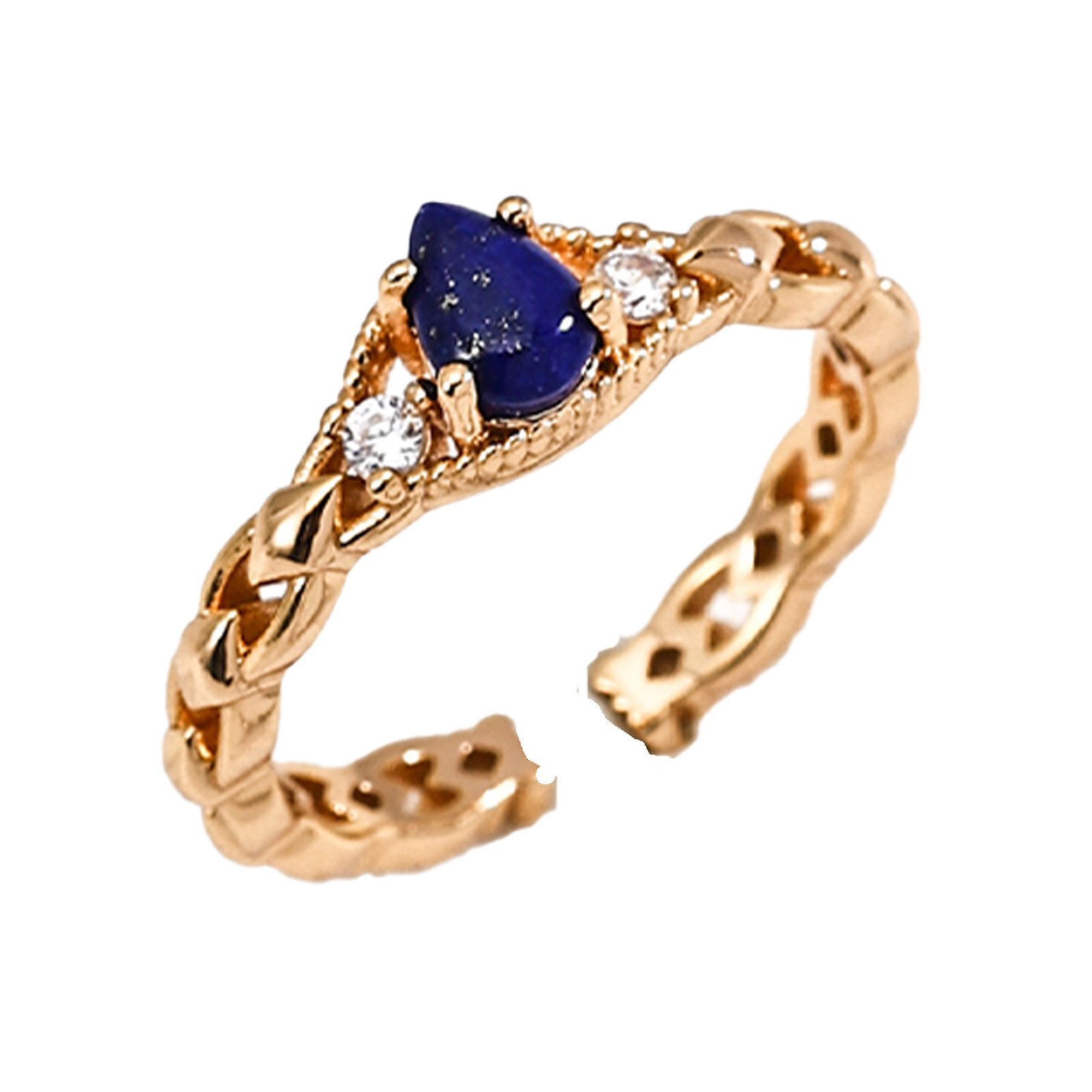 Jumpeak Silberring ring silber 925 damen,perlen ring,lapislazuli ring,18kring vergoldet, tropfen ring,damen geschenk,geschenk für frau,geschenk für tochter