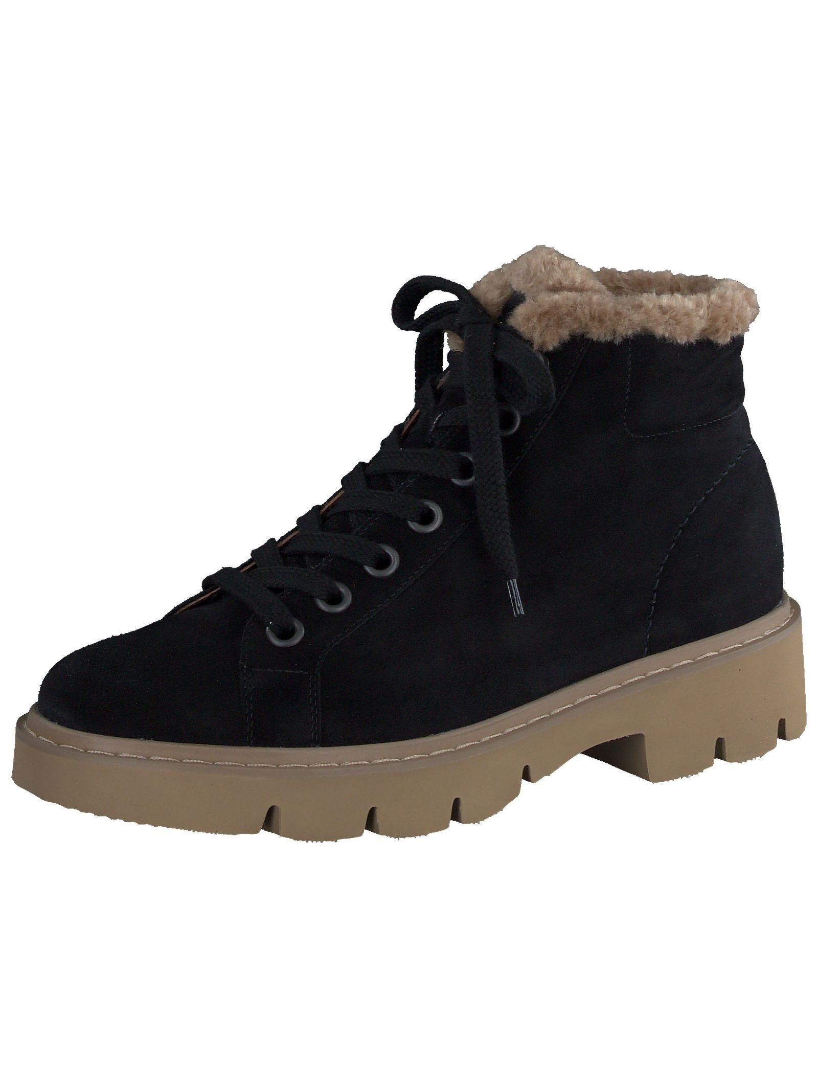 Paul Green Stiefelette Veloursleder Schnürstiefelette
