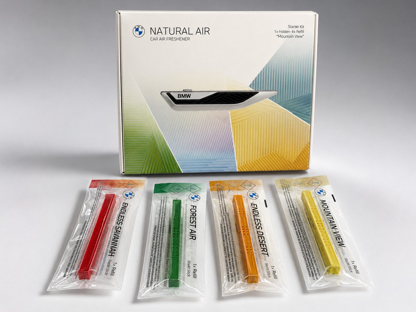 BMW Duftstäbchen BMW Natural Air Innenraum-Duft Starter-Kit Lavablack + 4 Extra Düfte (1-St)