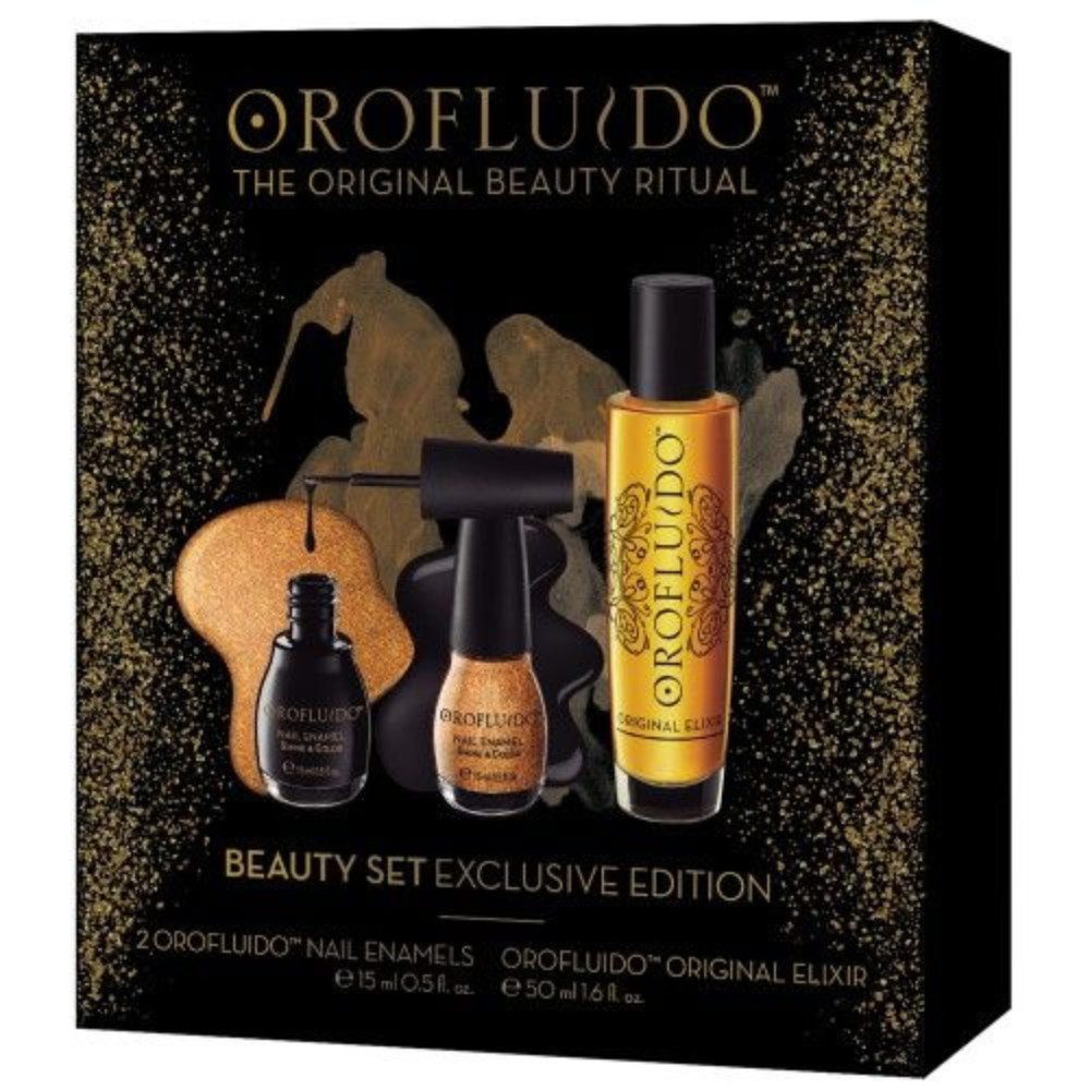 OROFLUIDO Haarpflege-Set Original Beauty Set - Original Elixir 50ml + Nagellack 2x 15ml, 3-tlg.