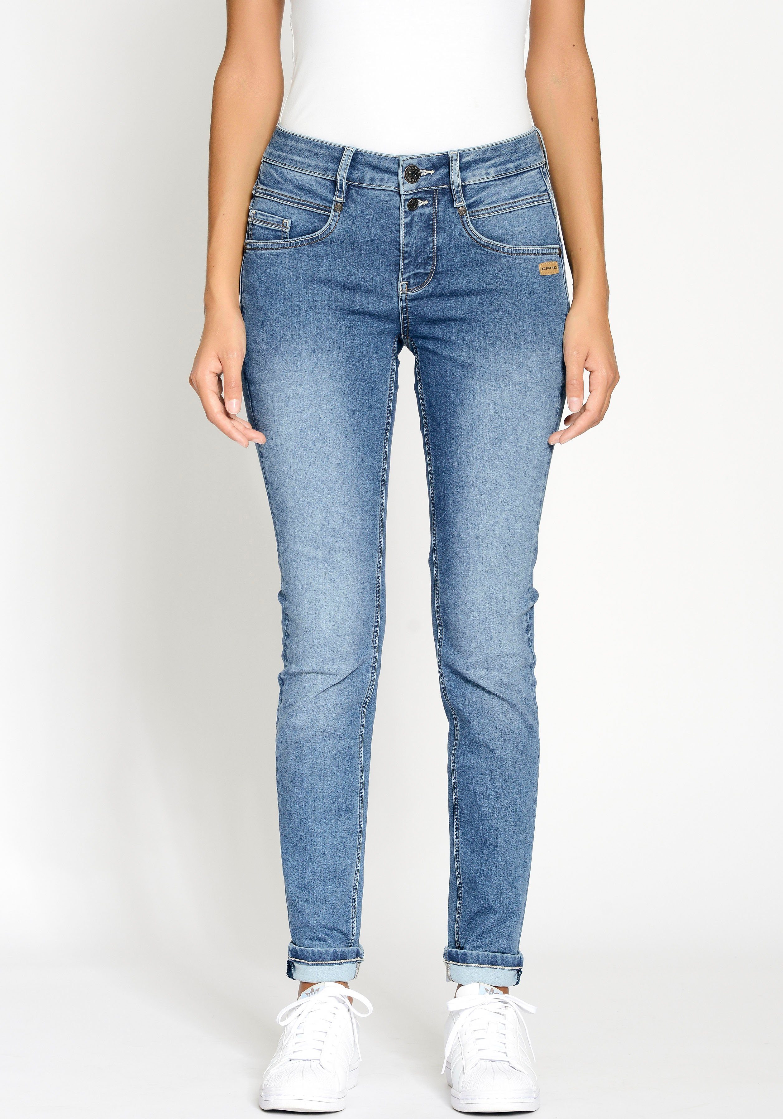 und 94MORA 3-Knopf-Verschluss vorne medium GANG blue mit Skinny-fit-Jeans all Passe